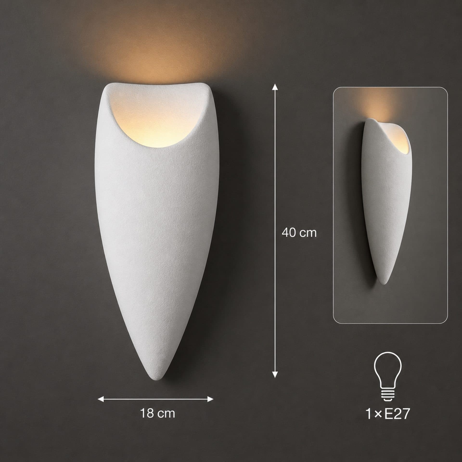 Aplica LED Decorativa Flippy CORVUS Alb 40x18cm — imagine 12