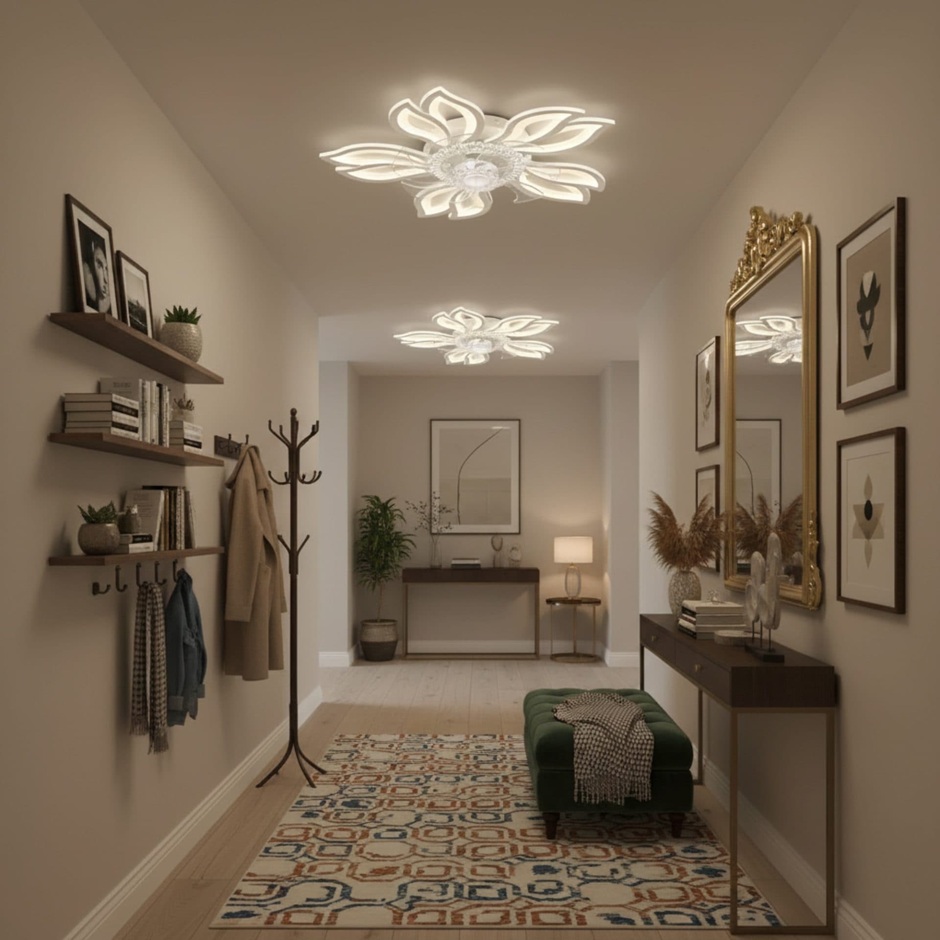 Lustra LED Ventilator Flippy 30W D61cm Telecomanda Alb — imagine 1