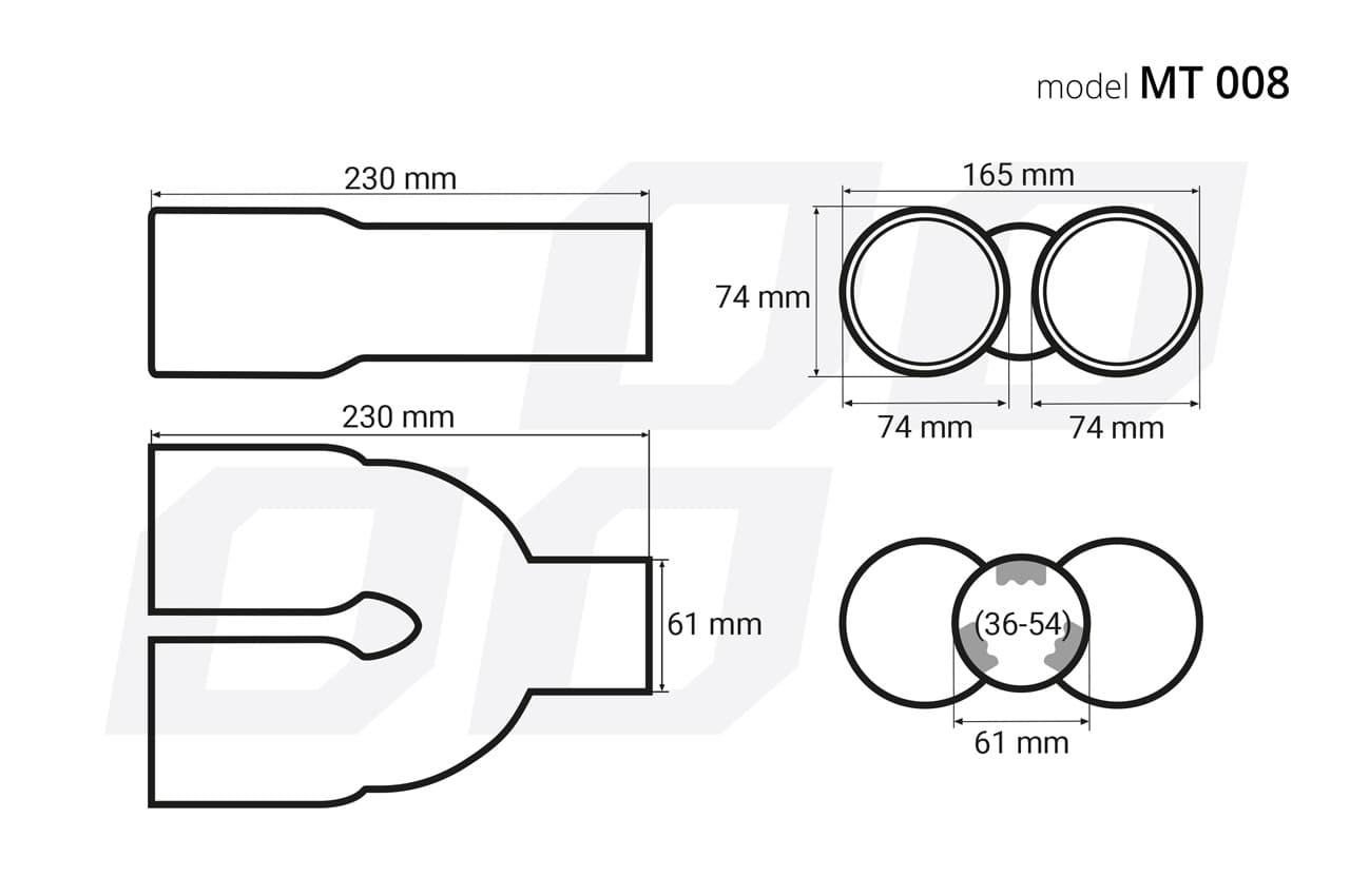 Ornament toba esapament AMIO din otel inoxidabil MT 008 — imagine 4