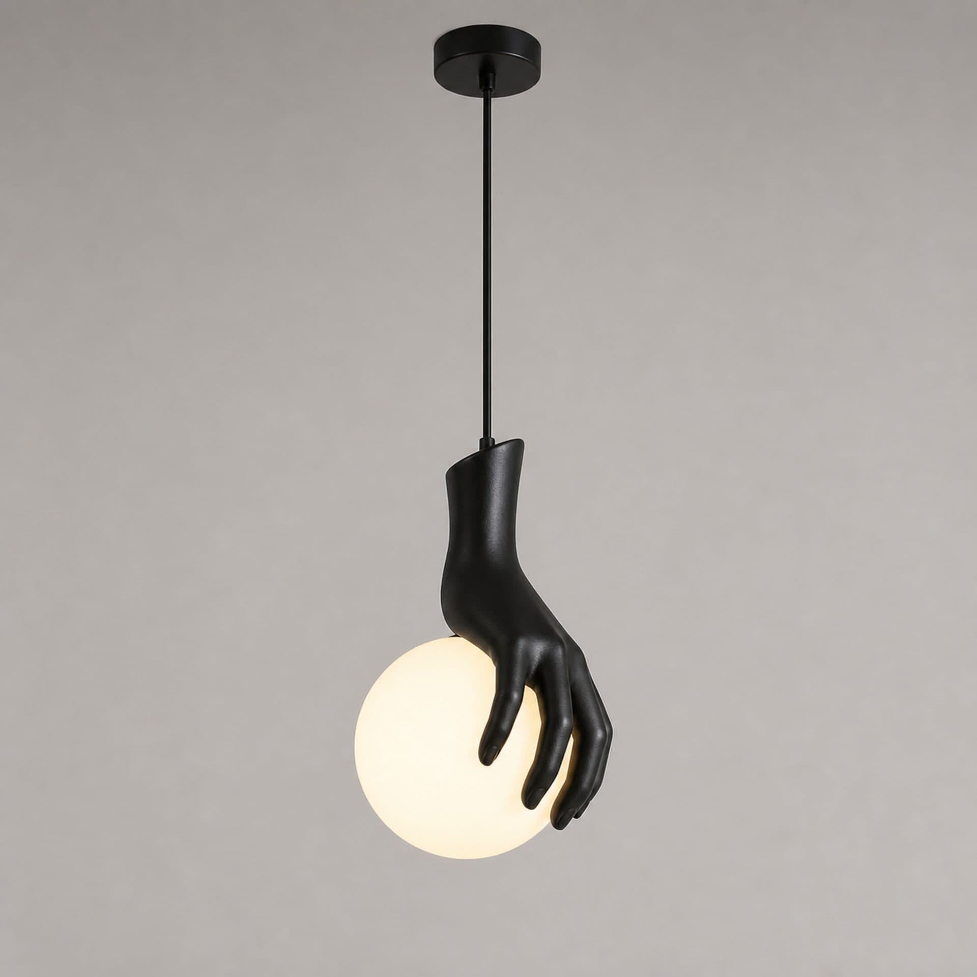 Lustra LED Flippy MANOS, Sticla si Resina, Negru — imagine 6