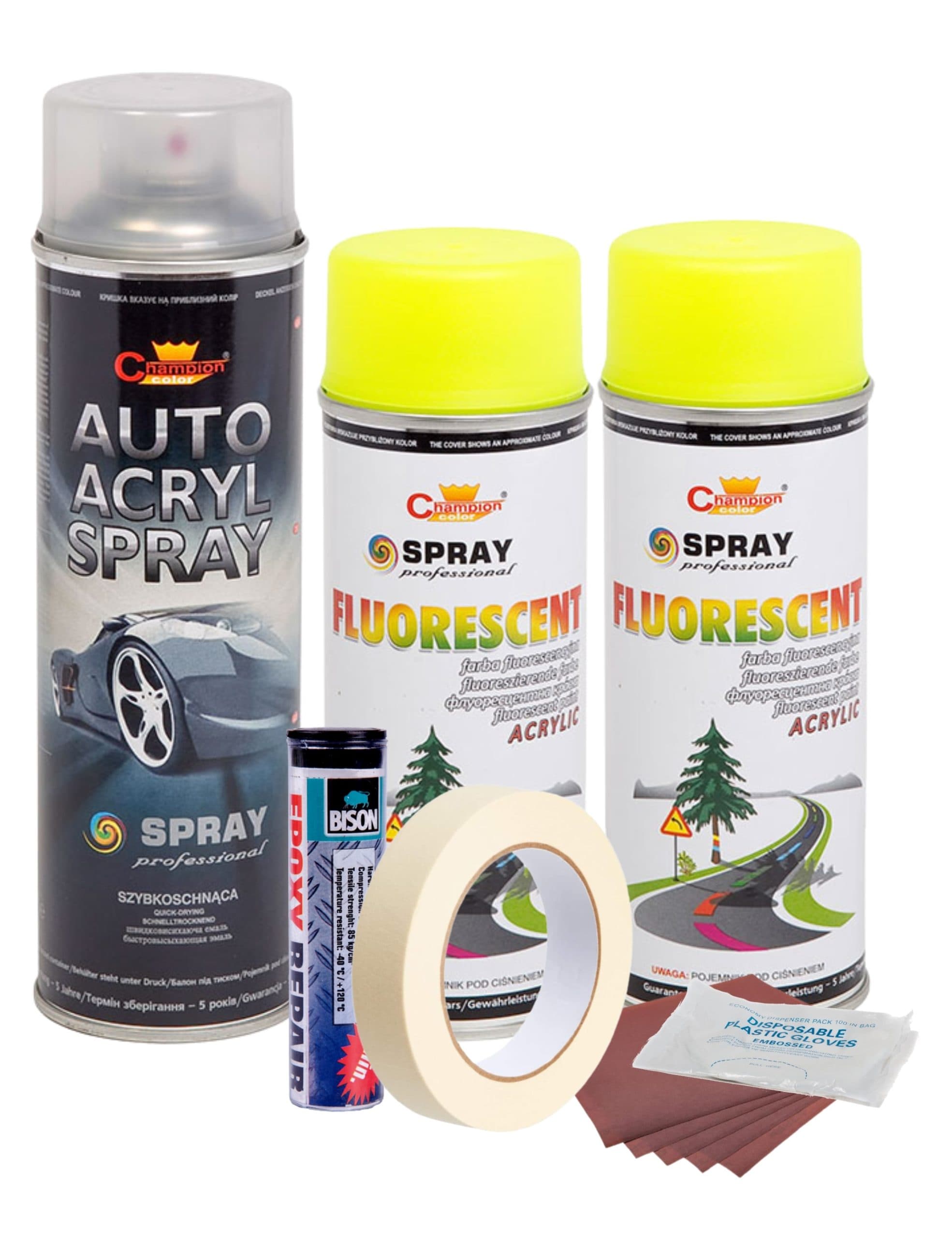 Kit reparatie si vopsire jante AVEX.ro Galben Fluorescent — imagine 1