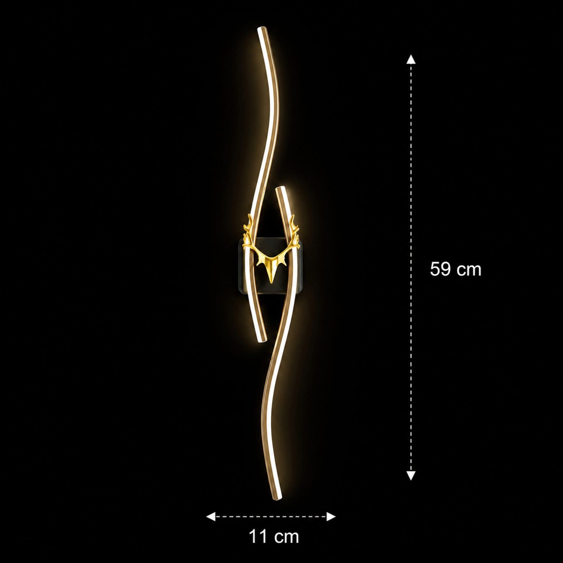 Aplica LED decorativa Flippy FYAN, 48W, 59x14cm, auriu — imagine 6
