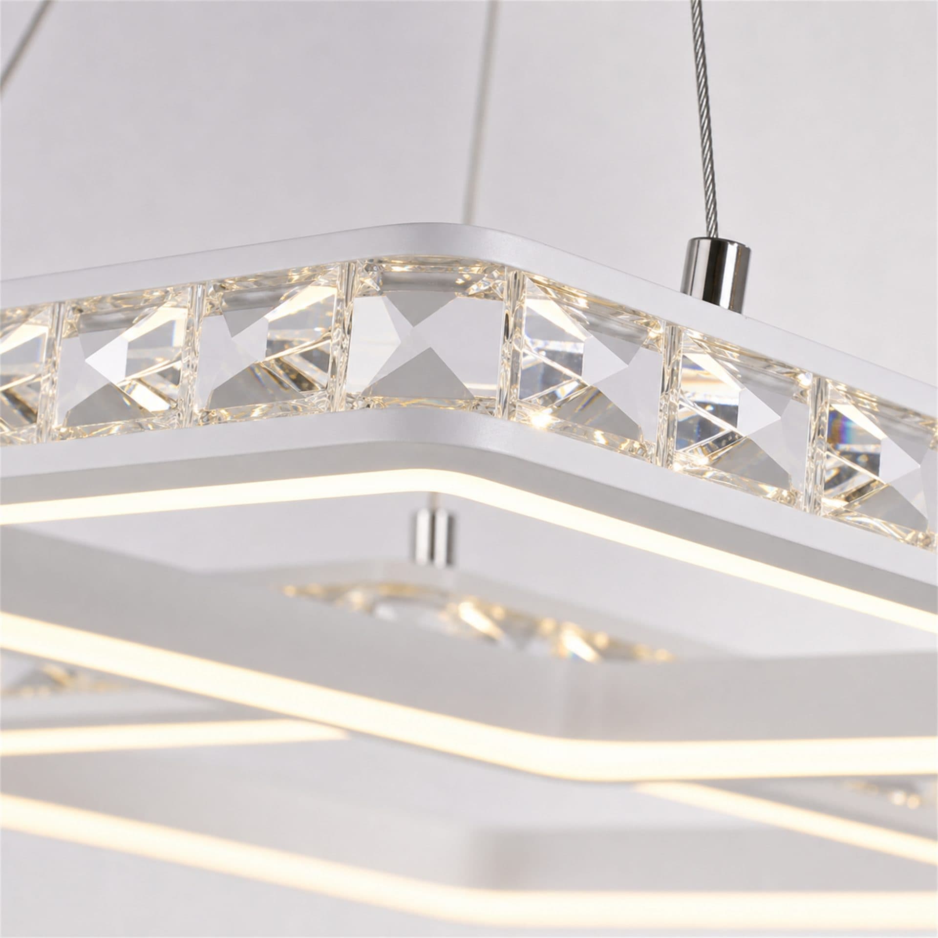 Lustra LED Flippy RENATO Petito 13W telecomanda cristal Alb — imagine 4