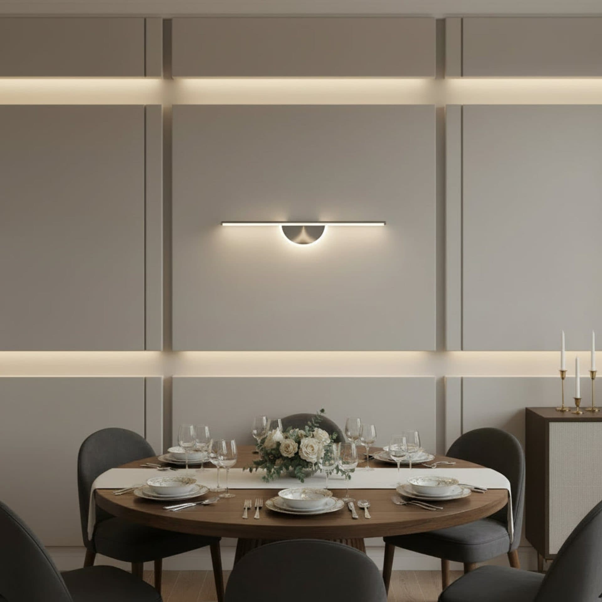 Aplica LED Decorativa Flippy 60cm Negru Calda/Neutra/Rece — imagine 3