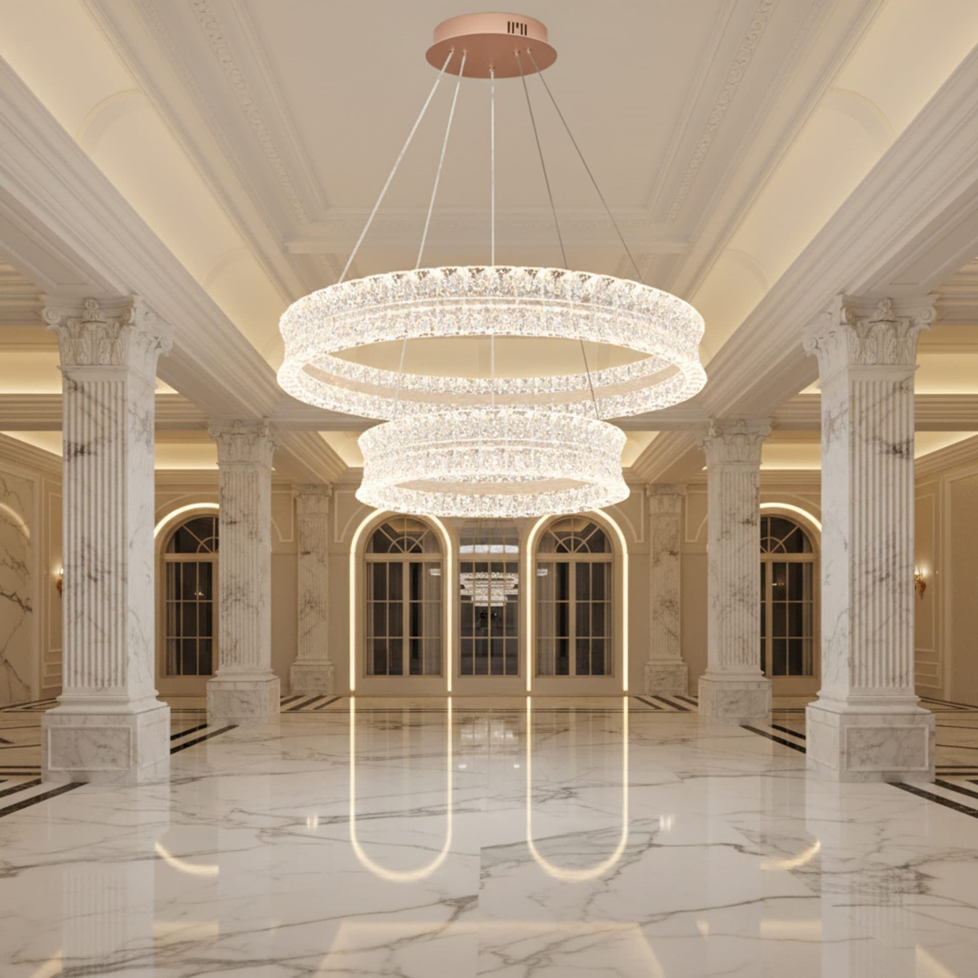 Lustra LED Flippy Cristal 118W Auriu cu Telecomanda — imagine 4