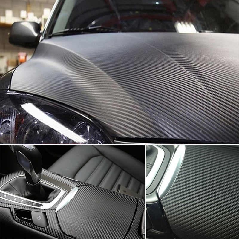 Folie colantare auto Carbon 3D Negru, 3,0m x 1,52m — imagine 4