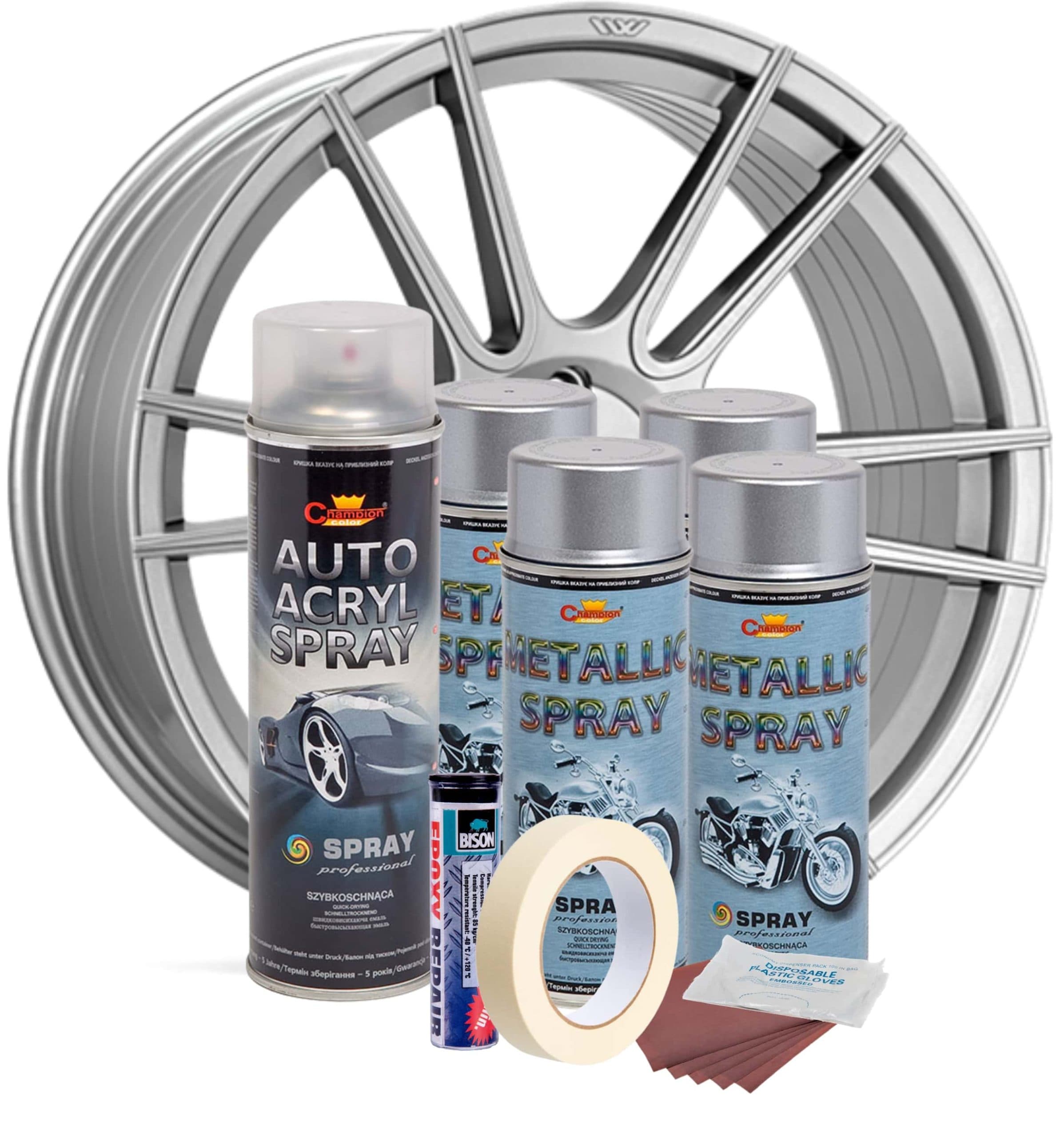 Kit reparatie si vopsire jante AVEX.ro Argintiu Metalizat — imagine 2