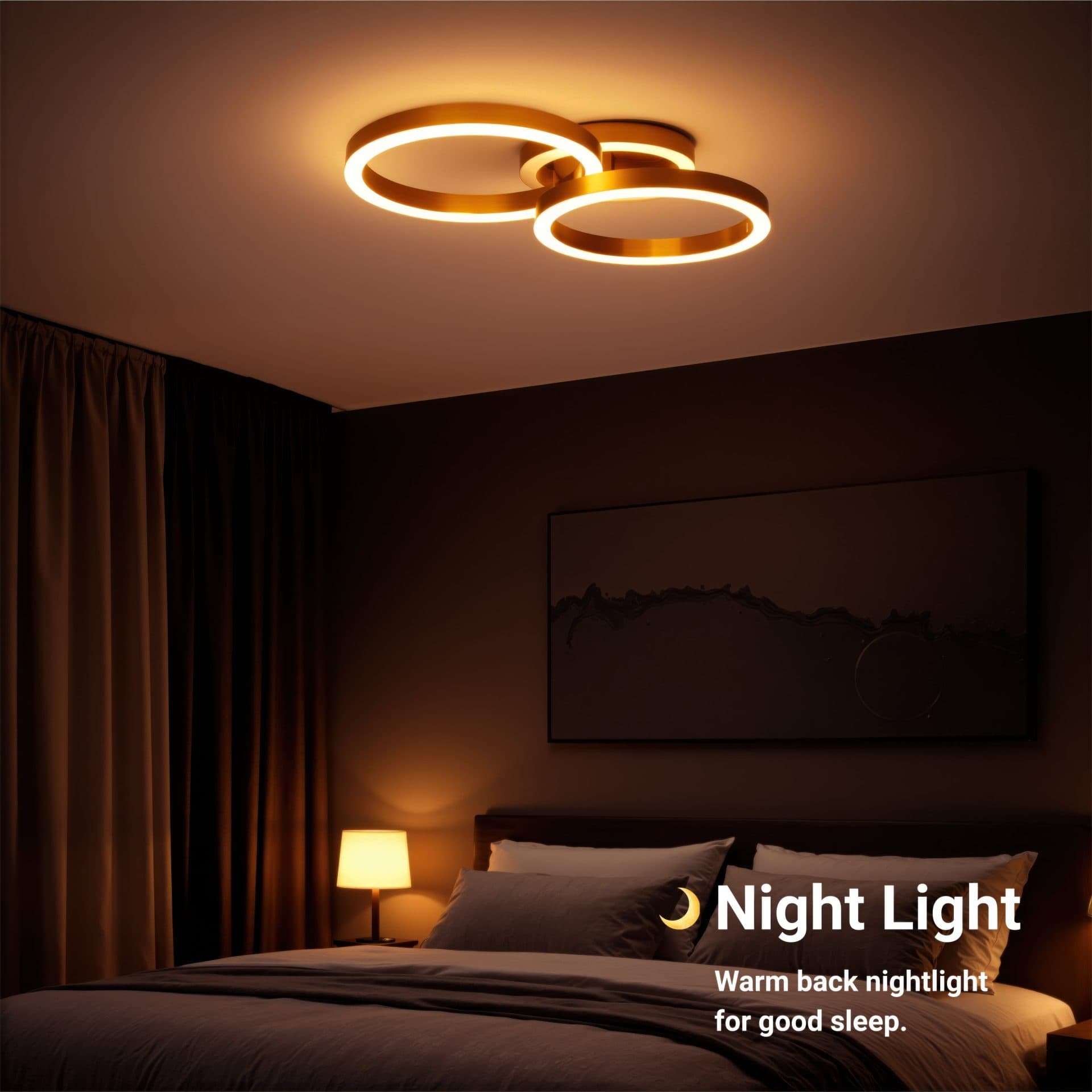 Lustra LED Flippy 66W, telecomanda, lumina Rece/Calda/Neutra, Auriu Lucios — imagine 9