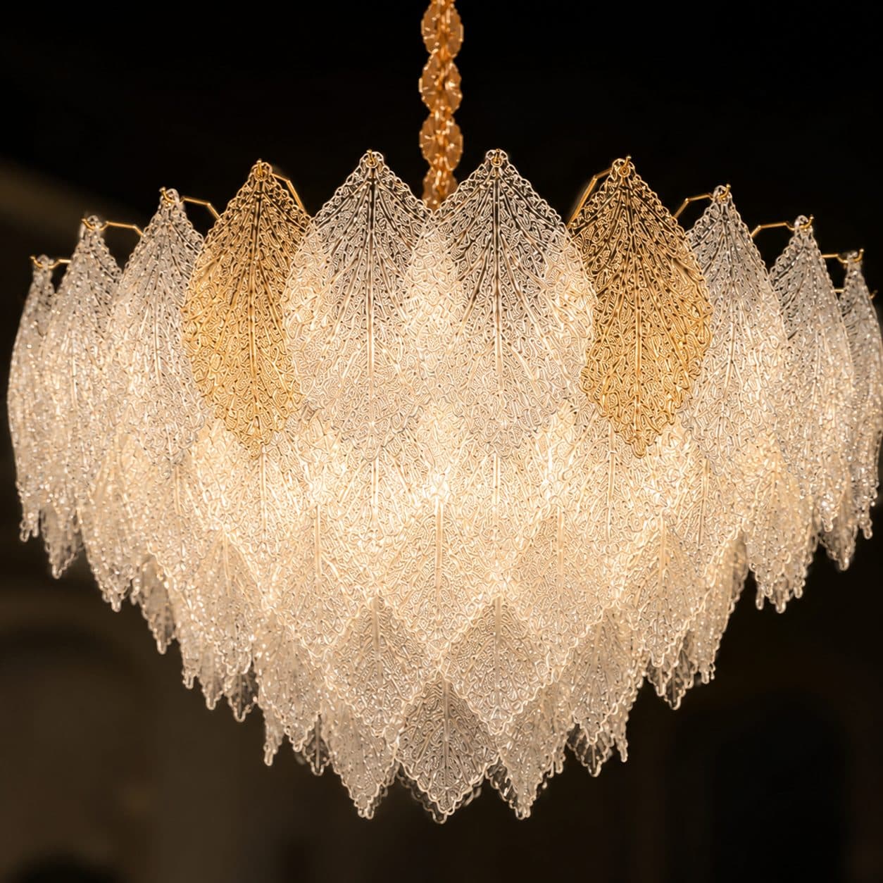 Candelabru Cristal Lace Regalis Flippy 21xE14 Diametru 80 cm Inaltime 49 cm Auriu Lucios — imagine 4
