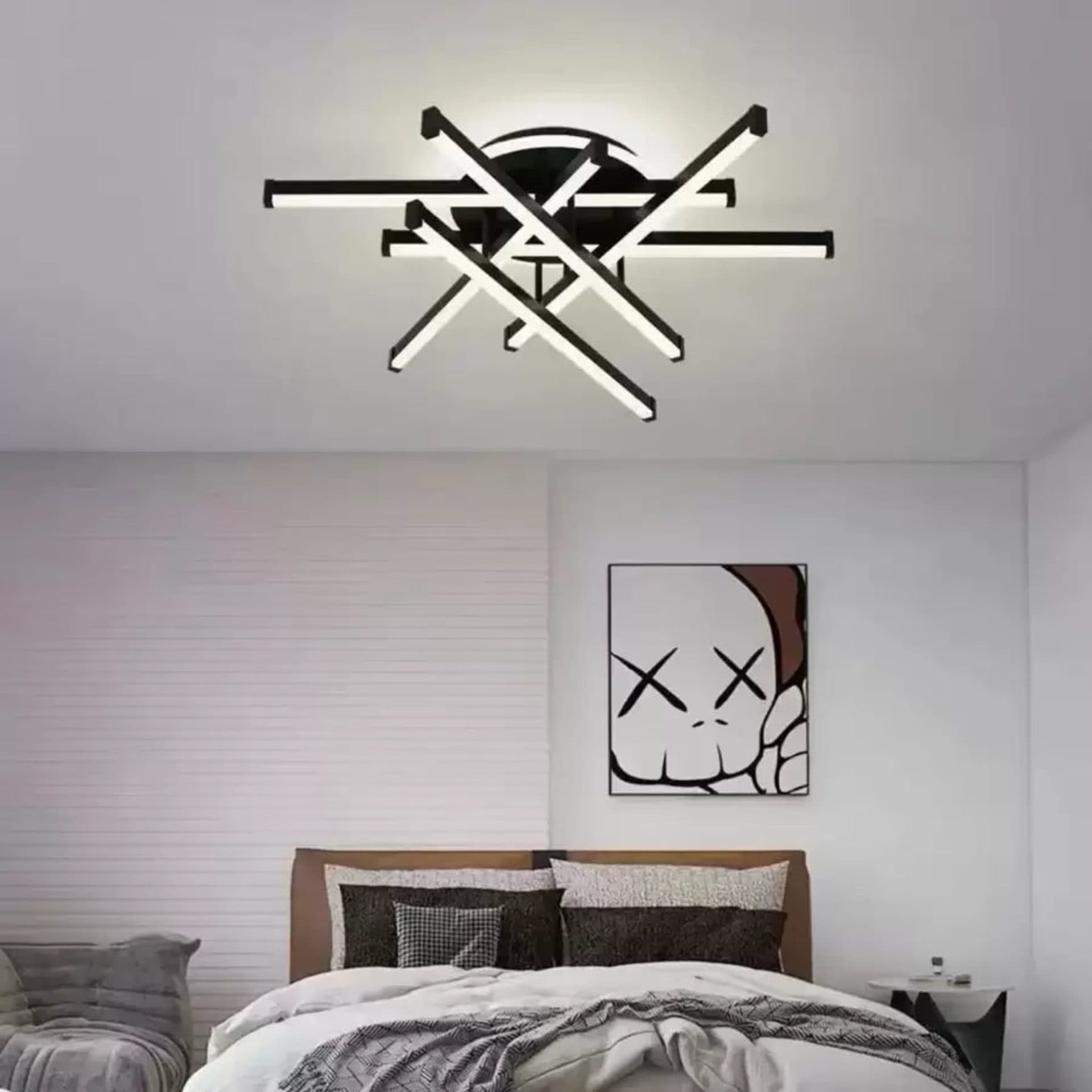 Lustra LED Flippy 188W 6 Elemente Liniara Dimabila Negru — imagine 1