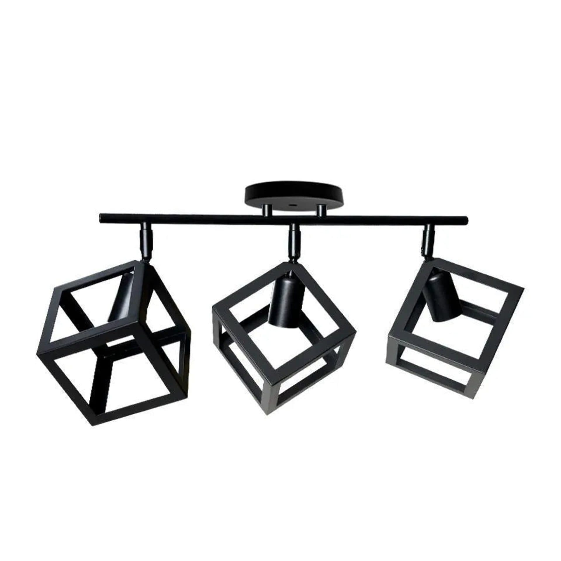 Lustra Flippy FORMA CUB -STRUKTUR Trio, 3x E27, Negru, Metal — imagine 1