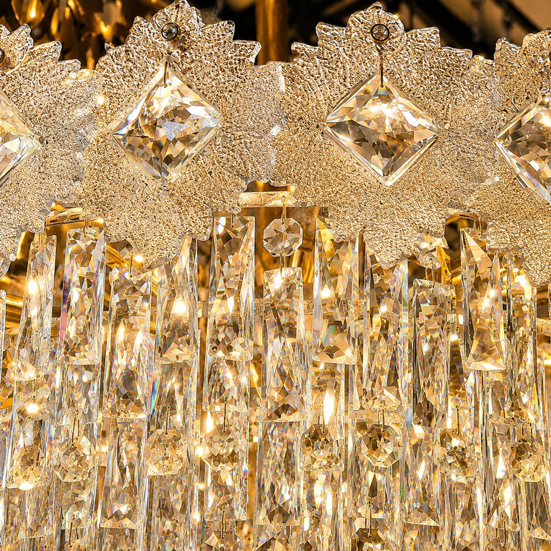 Candelabru Flippy Cristal 5x E14 Auriu Lucios Inaltime Reglabila — imagine 4