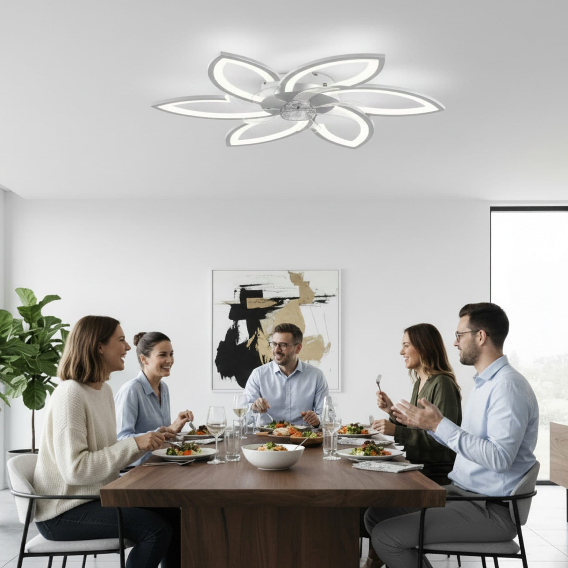 Lustra LED Ventilator Flippy 36W D76.5cm Telecomanda — imagine 3