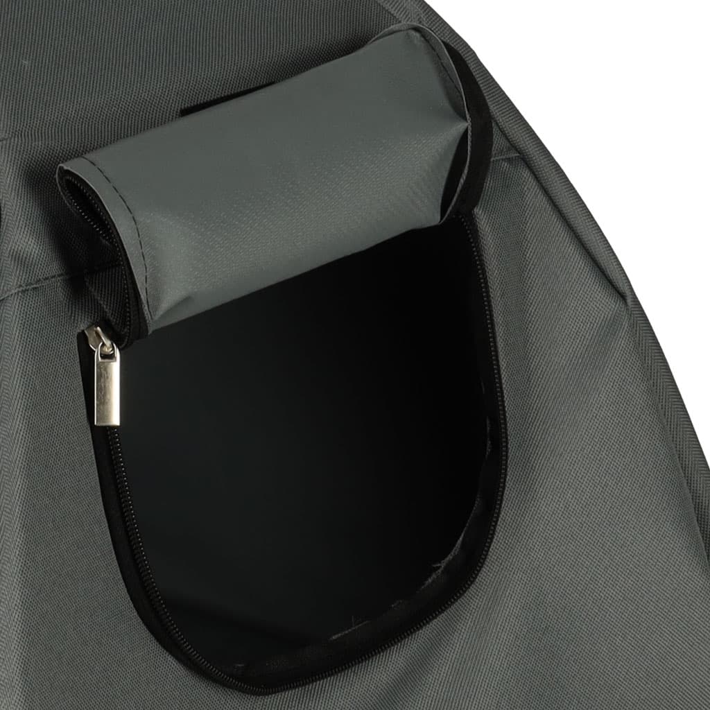 Pat tip cusca pentru caini si pisici, cadru metalic negru si panza gri, 60 x 54 x 44 cm — imagine 7