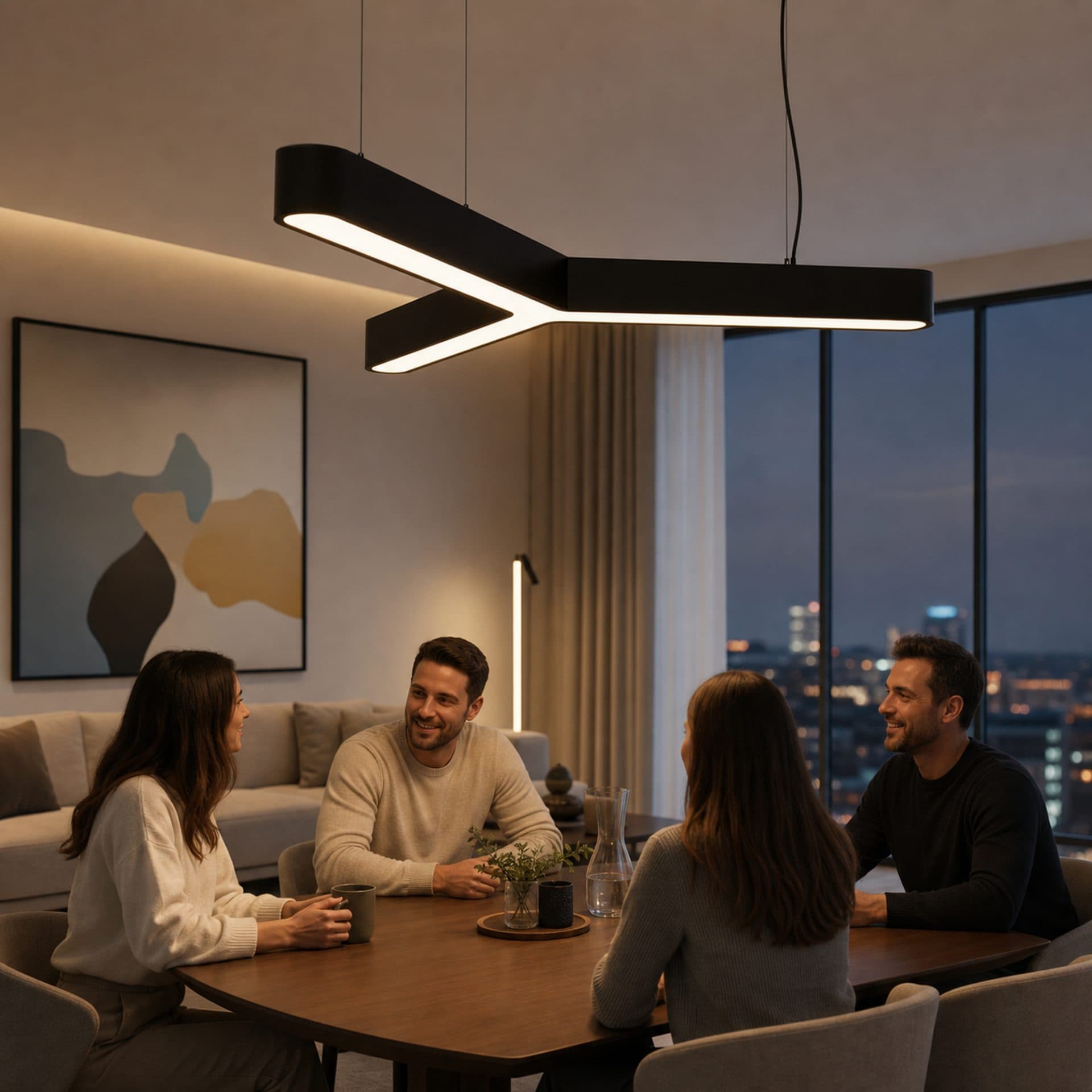 Lustra LED suspendata Flippy ANGLE 72cm 25W 6000K Negru — imagine 7