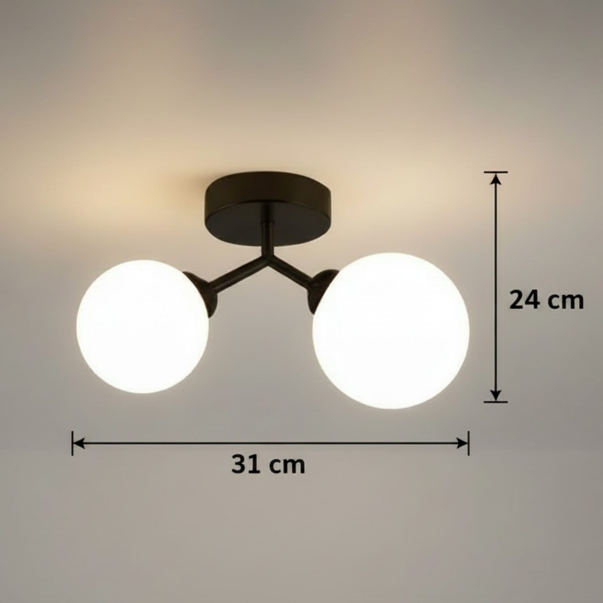 Lustra Flippy LED si cristal ORBS, 31cm, 2xG9, Negru — imagine 4