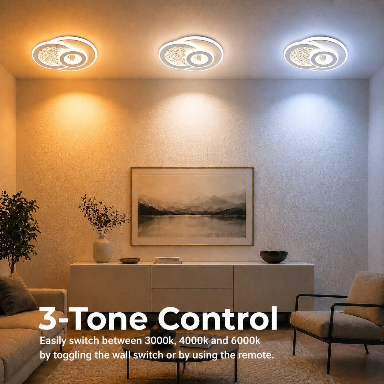 Lustra LED Flippy KOMPACTO 47W 3 Cercuri Alb — imagine 10