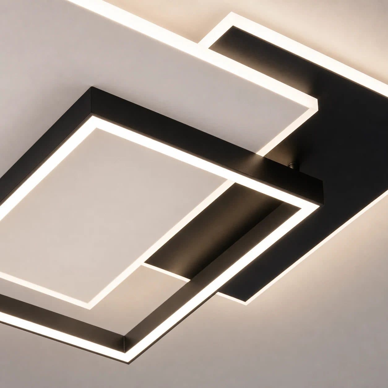 Lustra LED Flippy 98W 3 Patrate telecomanda Negru — imagine 4