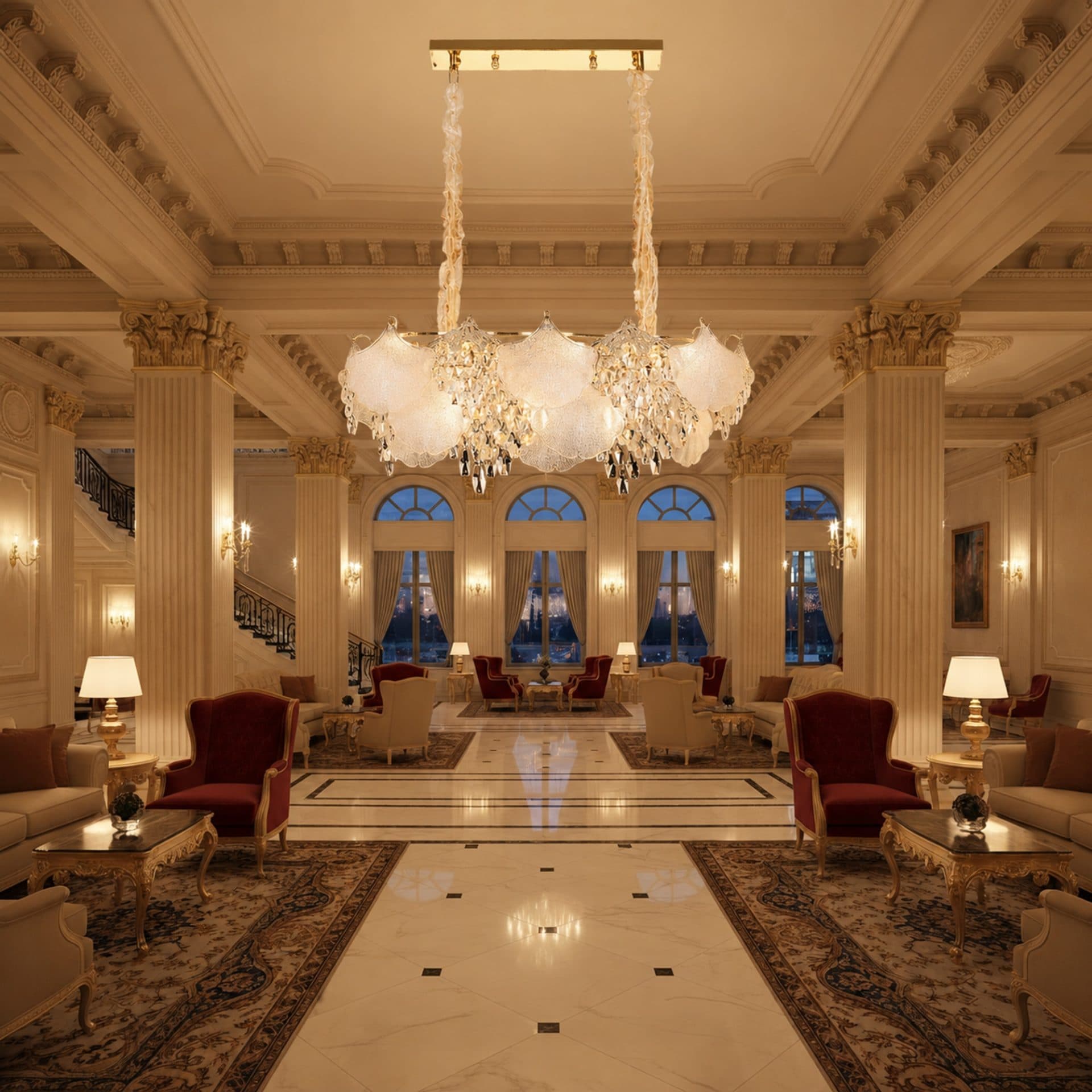 Candelabru Flippy Cristal LUXE Supremo 11xE14 Auriu Lucios Inaltime Reglabila Design Elegant — imagine 3