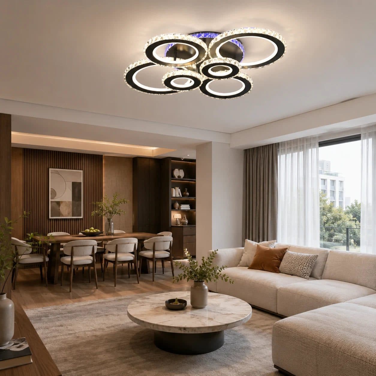 Lustra LED cu telecomanda Flippy Nova Rotonda RGB 145W — imagine 14