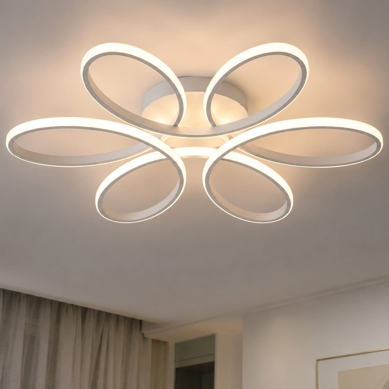 Plafoniera LED Flippy Design Floral 63W Alb — imagine 7