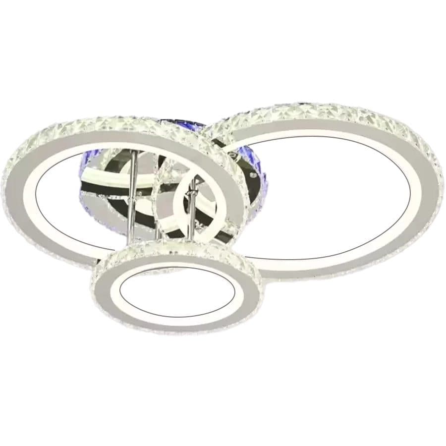 Lustra LED Flippy Rotunda RGB 73W, 3 Cercuri, Telecomanda, Crom Lucios — imagine 5