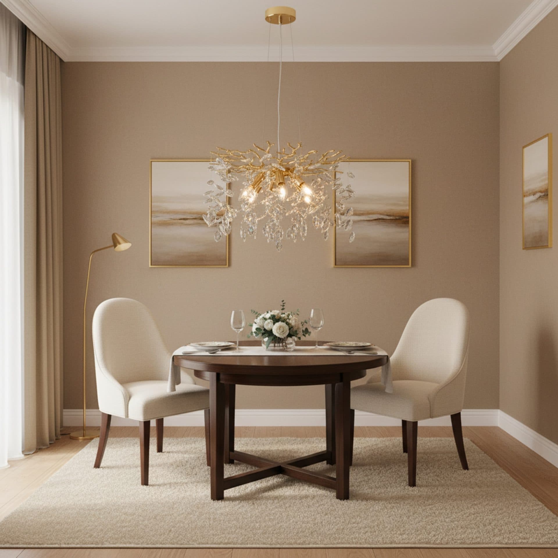 Candelabru Flippy Cristal LEAF Eleganza Auriu 50cm 6x E14 — imagine 4