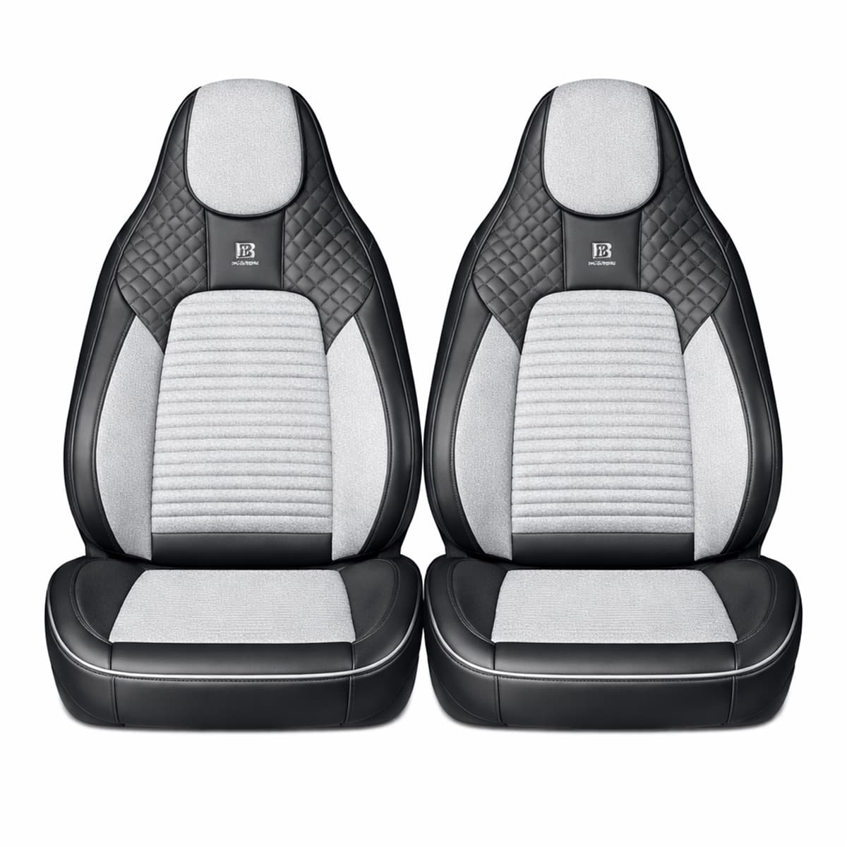 Set huse scaune auto BLAZE Prime, Piele Ecologica, Negru/Gri — imagine 2