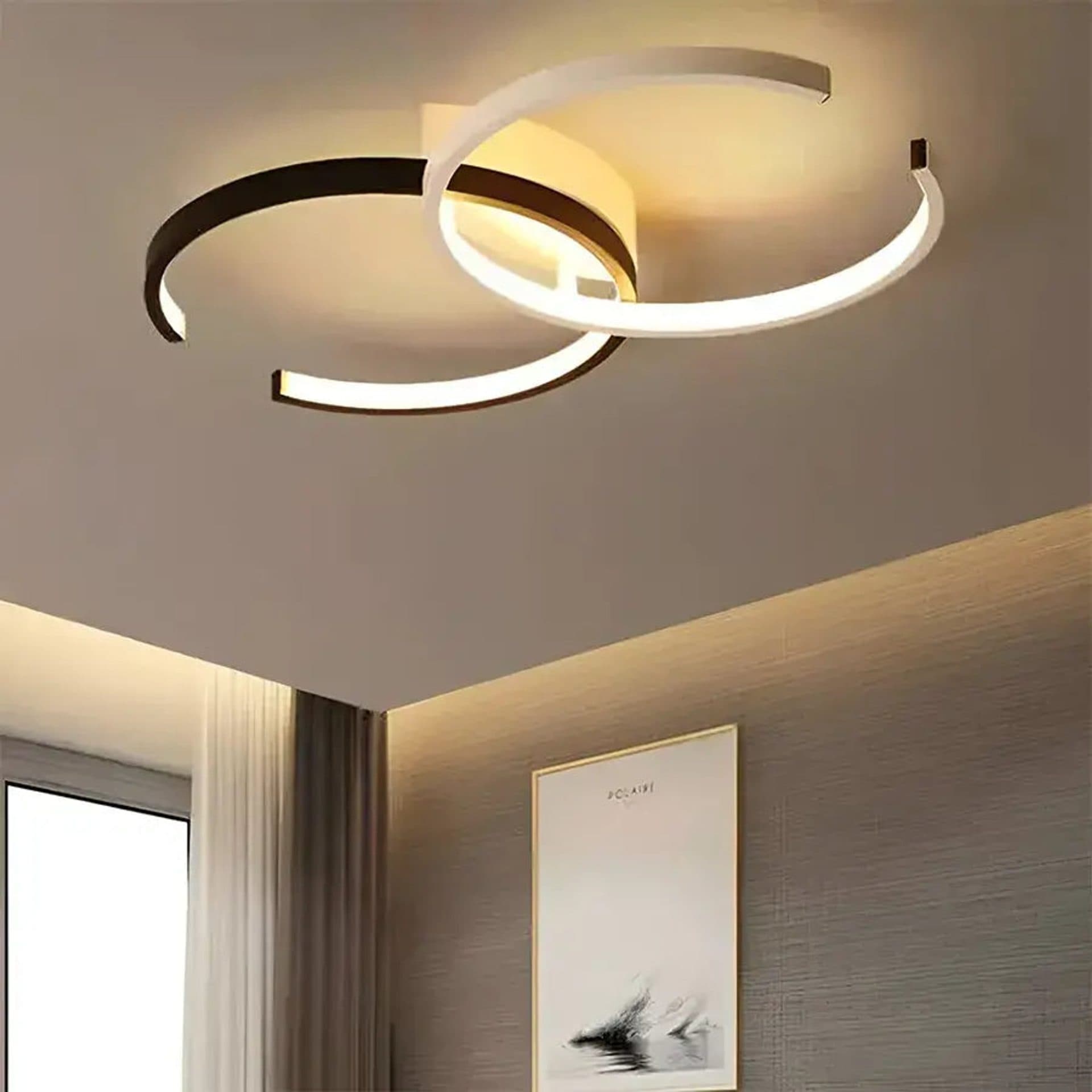 Lustra LED Flippy VECTOR SEMIARC 40W, 2 Elementele, Dimabila, Negru Alb — imagine 1