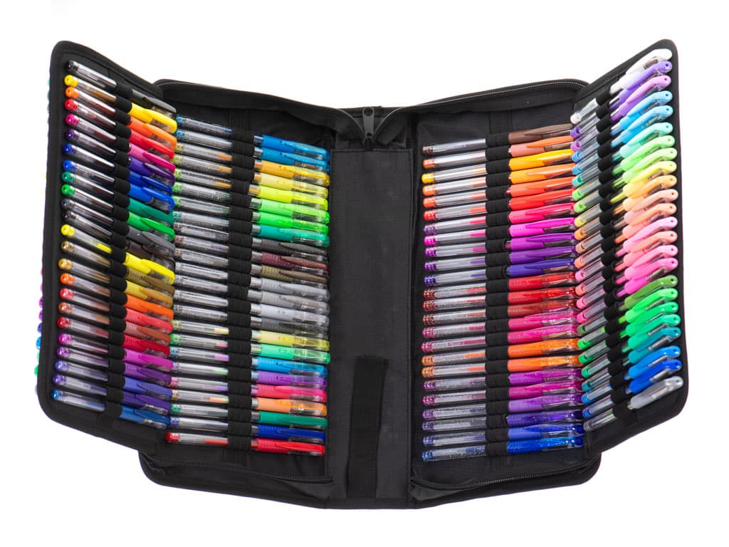 Set de pixuri cu gel multicolor 242 piese + accesorii — imagine 3