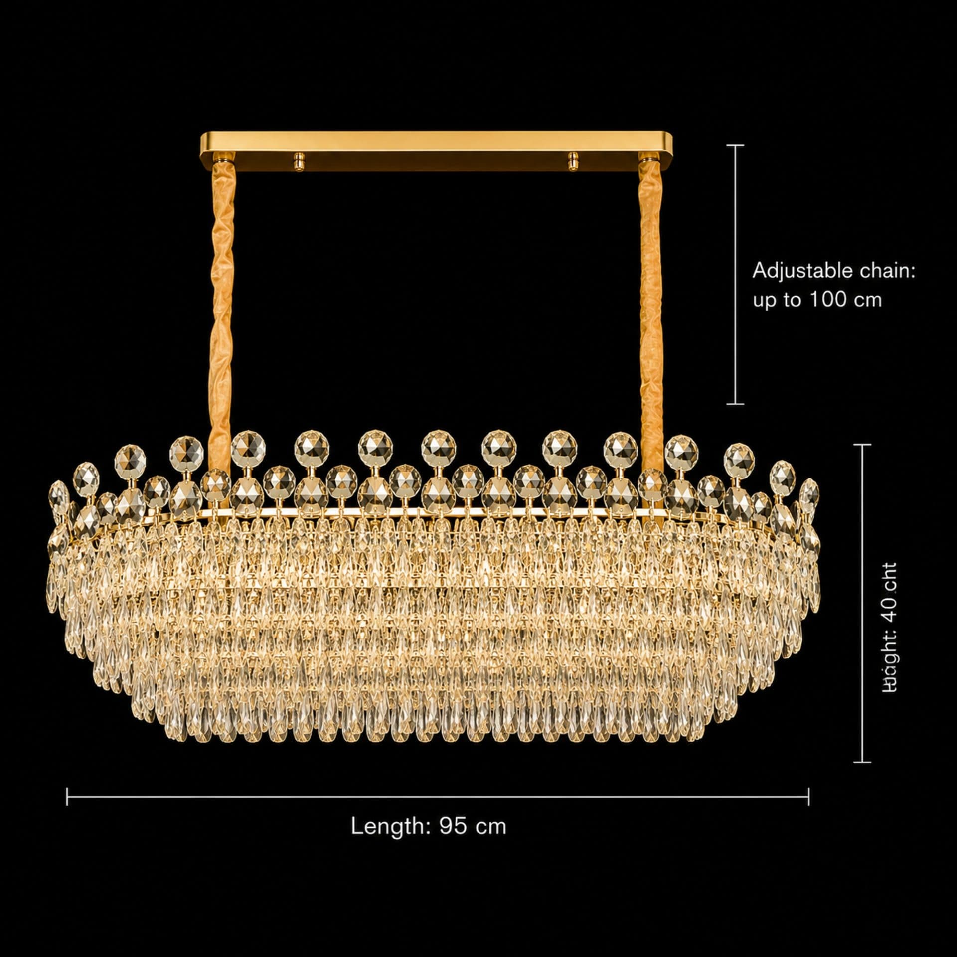Candelabru Cristal 10x E14 Auriu Lucios Flippy — imagine 4