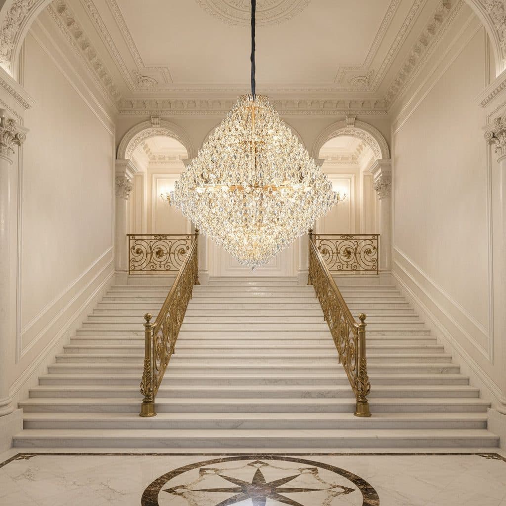 Candelabru Cristal KONIG Grande Supremo Auriu 54x E14 D150 cm — imagine 5