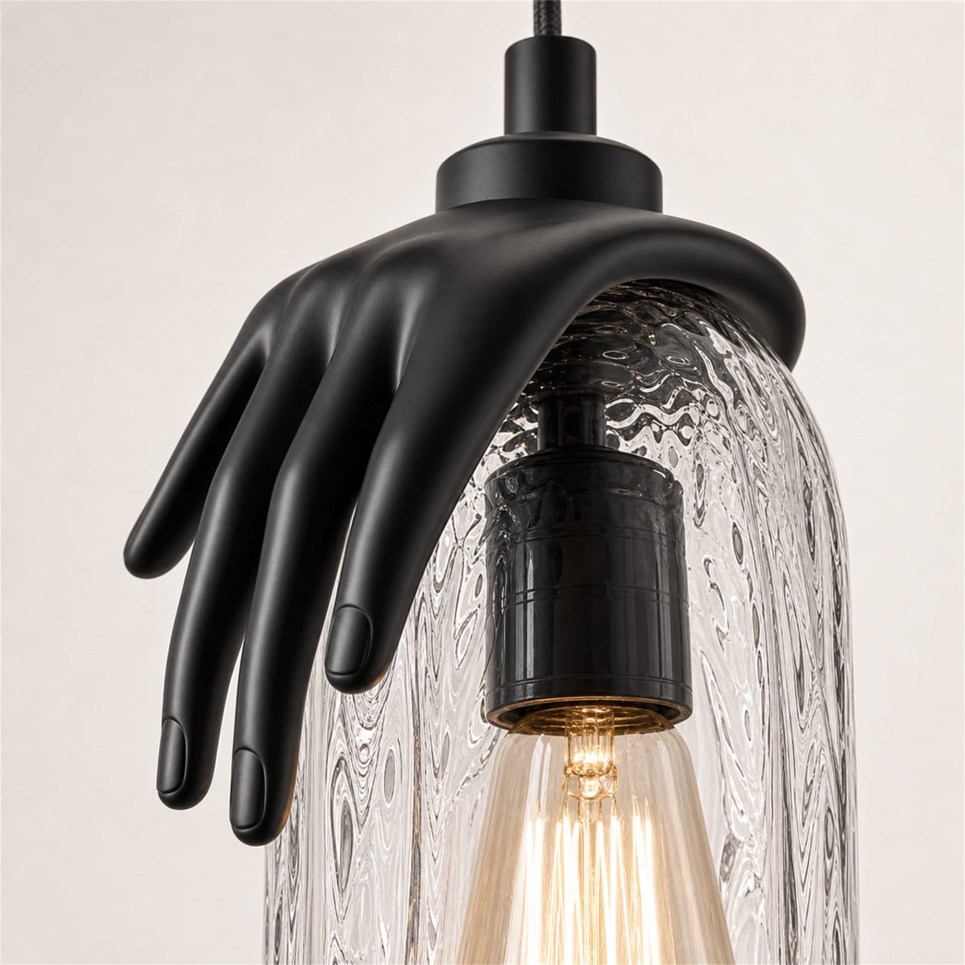 Lustra LED Flippy MANOS, Sticla si Resina, Negru — imagine 9