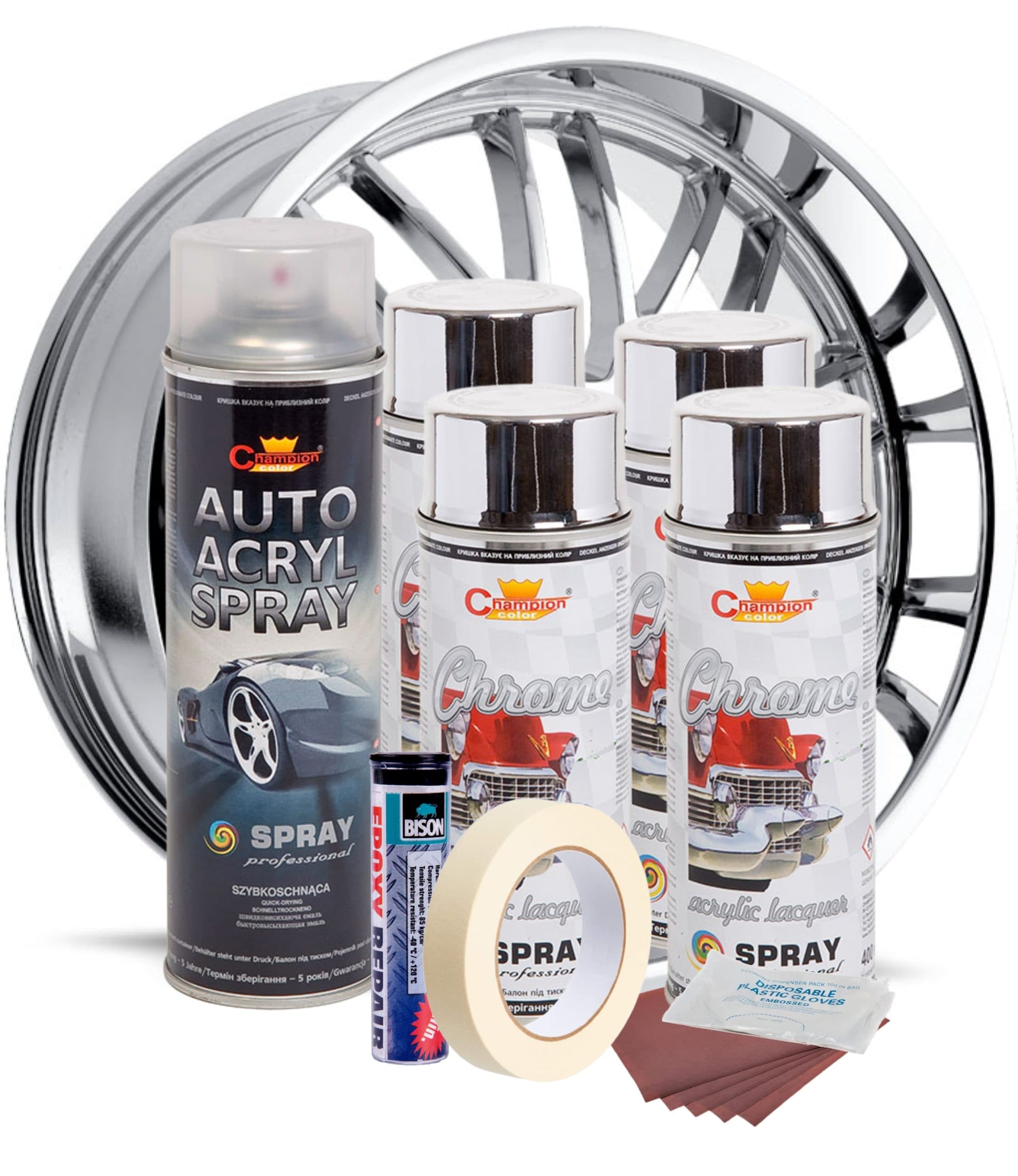 Kit reparatie si vopsire jante AVEX.ro Culoare Crom Metalic, V4 — imagine 2