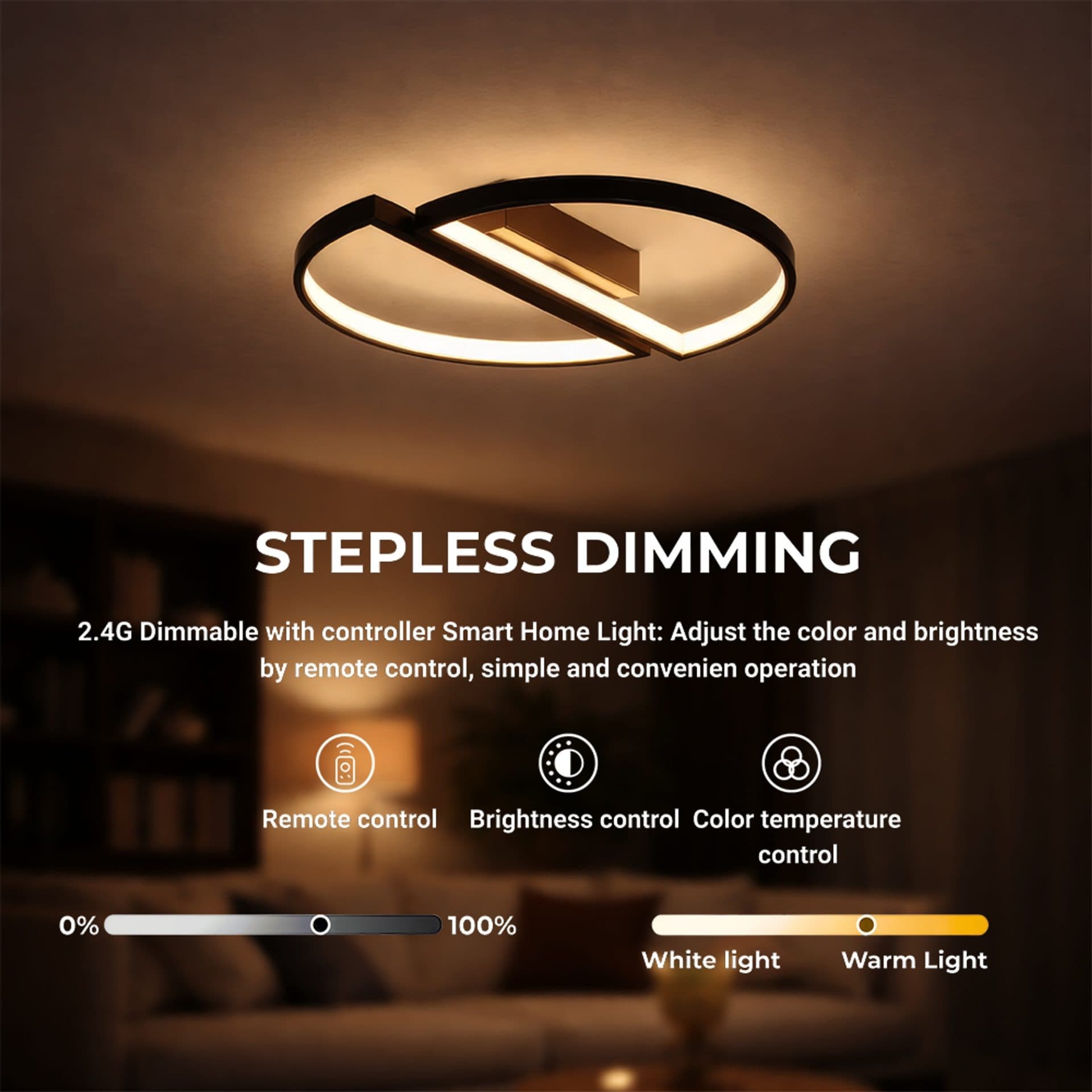 Lustra LED Flippy Arcus 52W, 2 Element, Dimabila, Negru — imagine 3