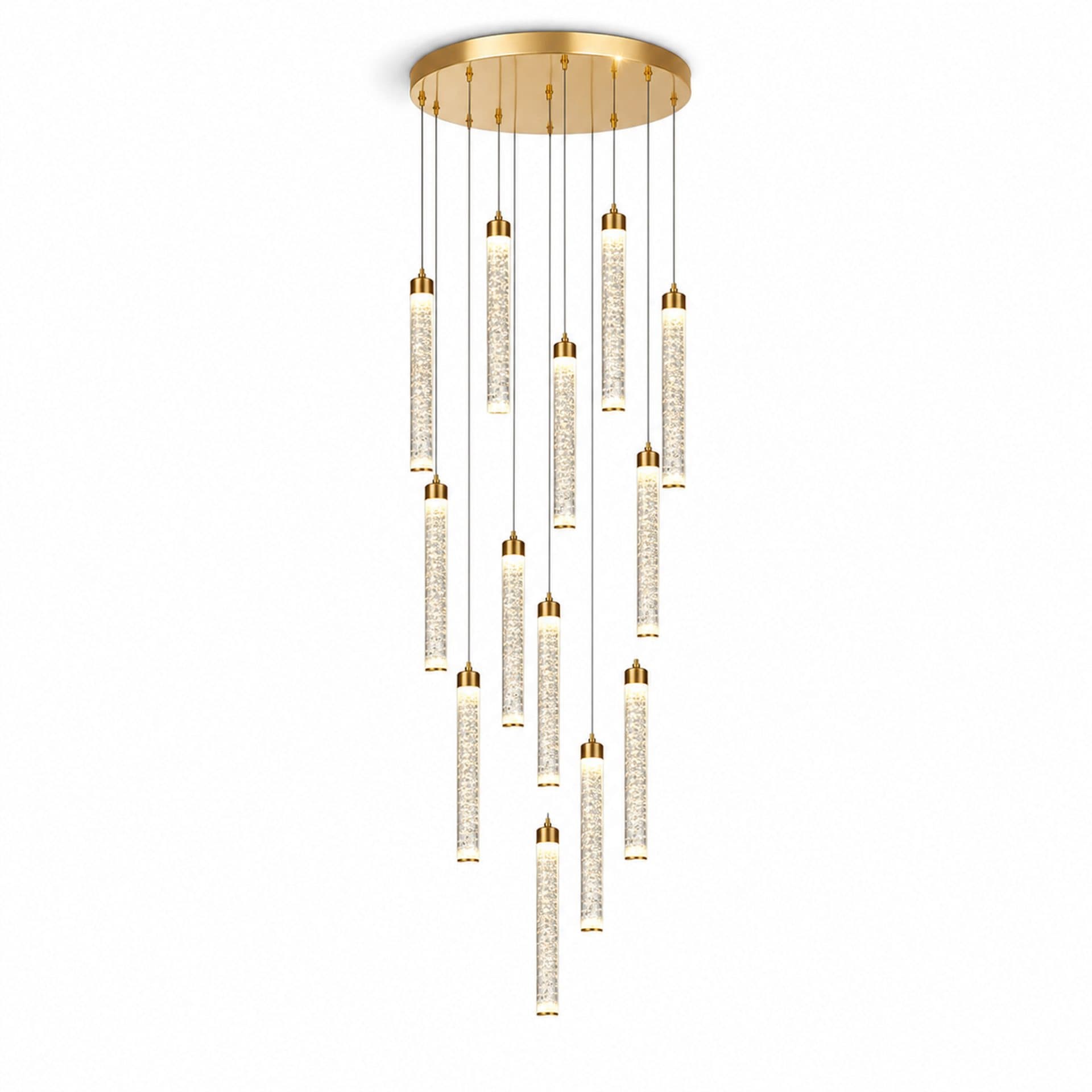 Candelabru Flippy Cristal LED cu Telecomanda, Suspendat, 36W, Diametru 40cm — imagine 9