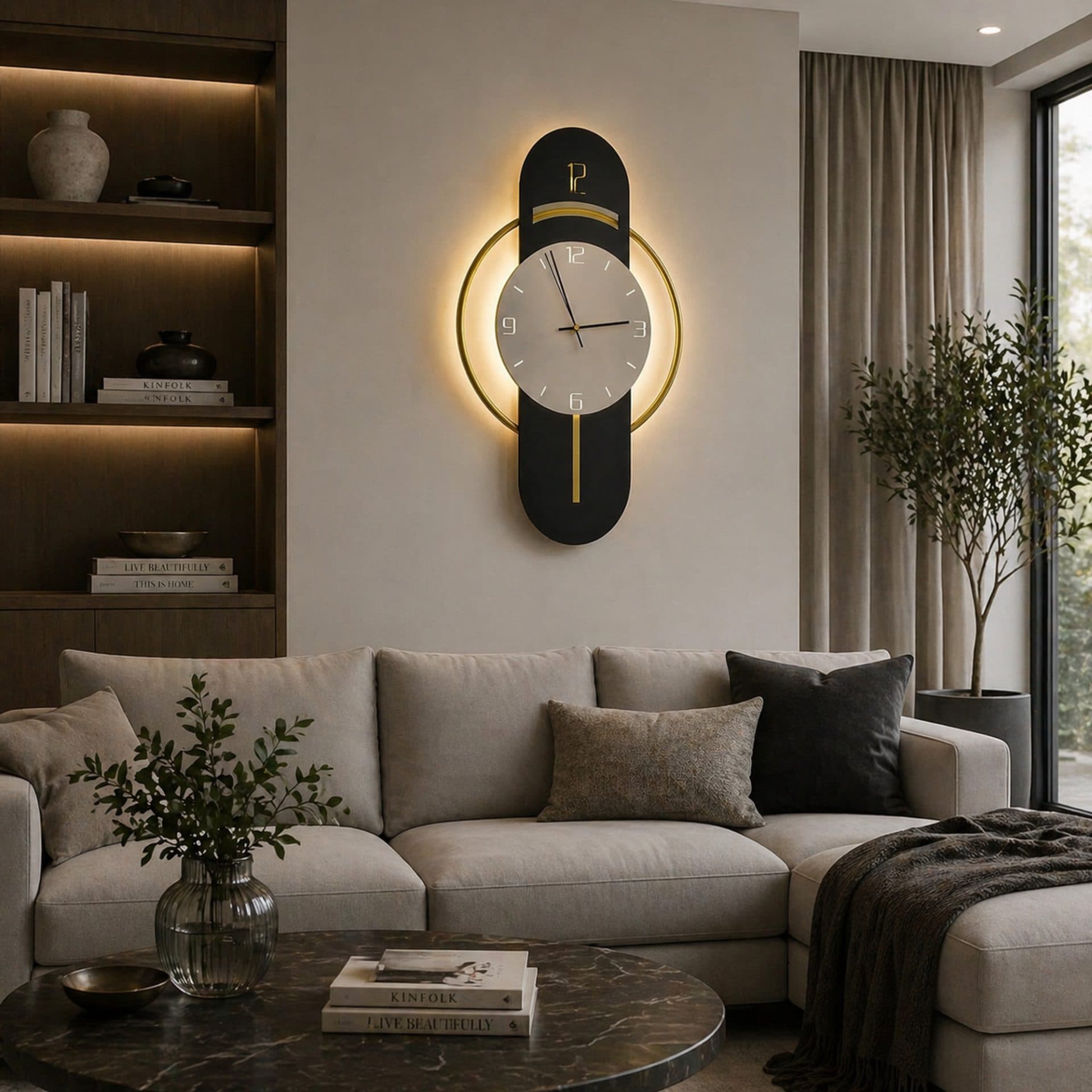 Aplica LED Decorativa Flippy BIZZ 58x36 cm Negru Auriu — imagine 1