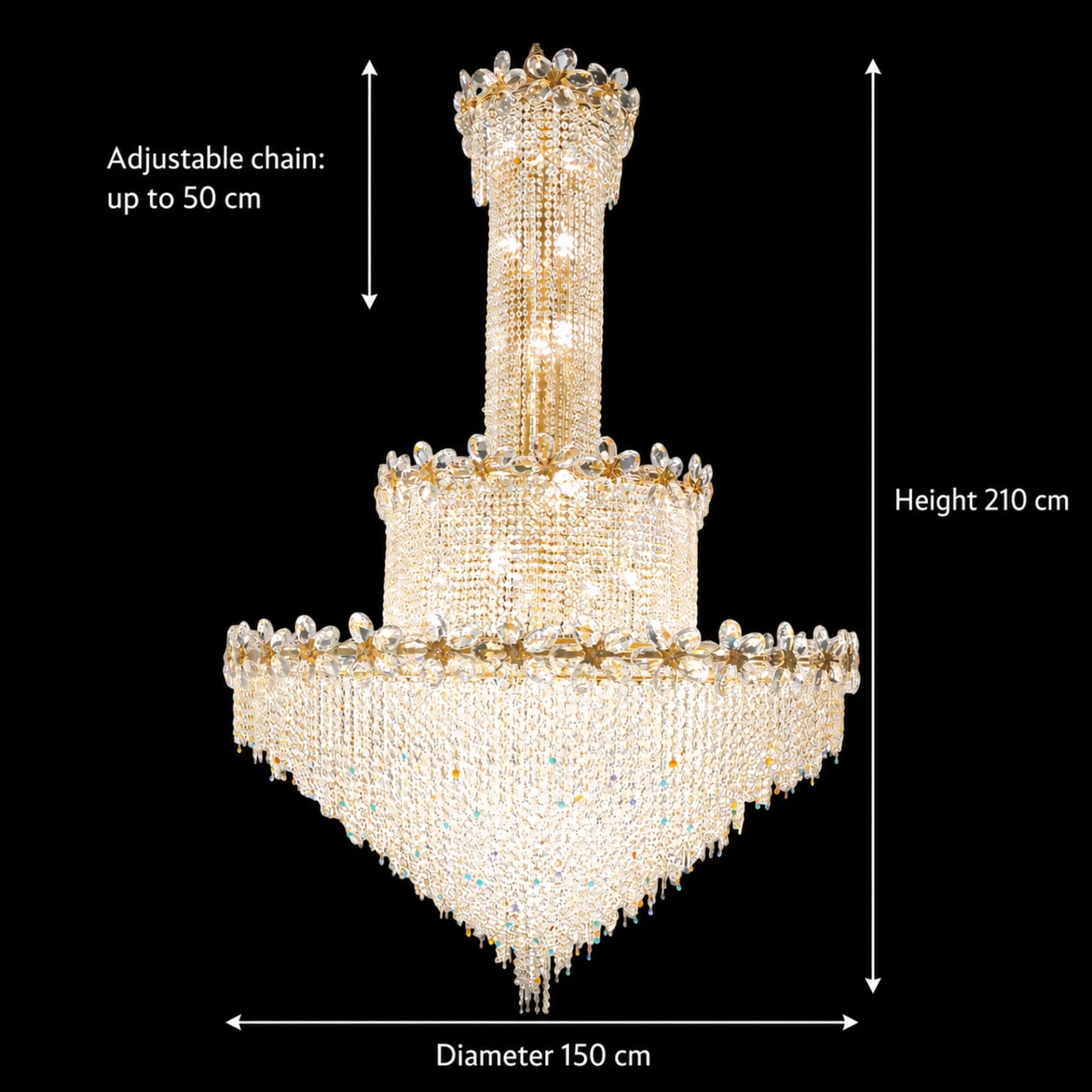 Candelabru Cristal Flippy BLOSSSOM Supremo 48x E14 Auriu — imagine 4