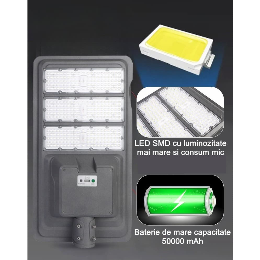 Lampa solara stradala Flippy, 500W, 5000 lm, IP65 — imagine 2