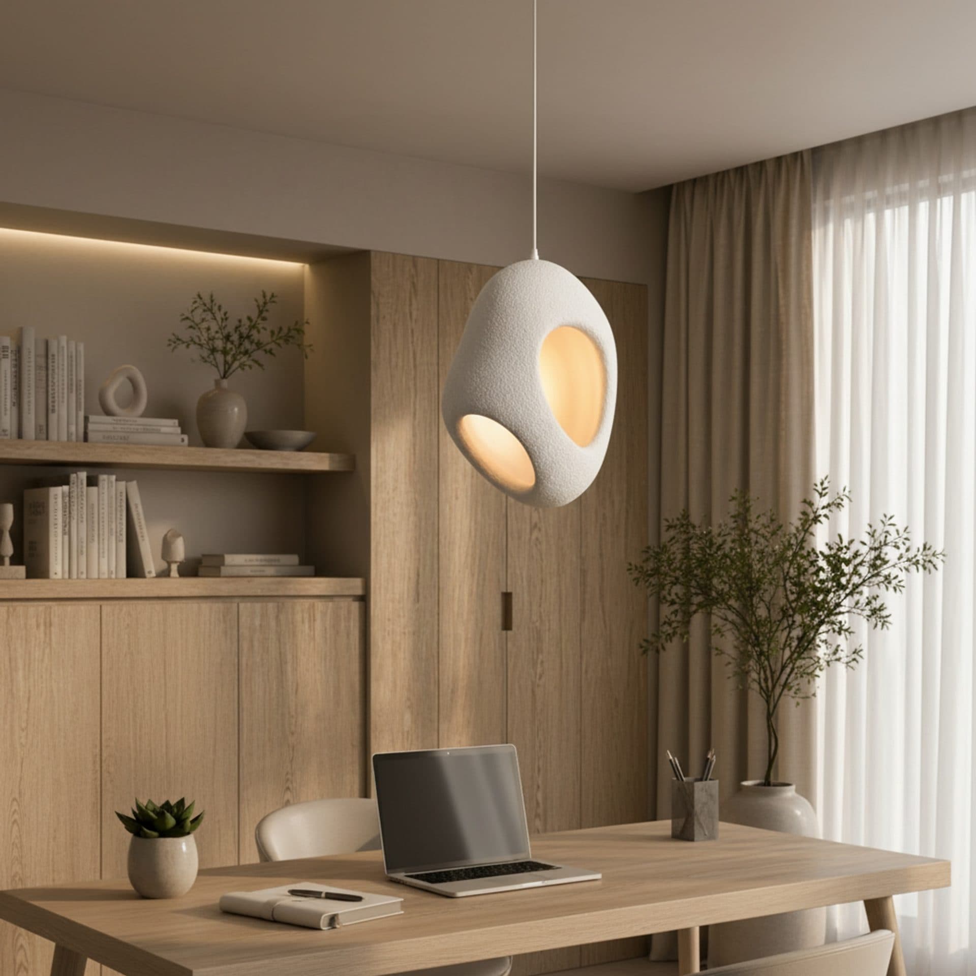 Lustra Flippy FOAMER Nobile Suspendata 37 cm Alb Metal si Spuma Soclu E27 Inaltime Reglabila — imagine 2