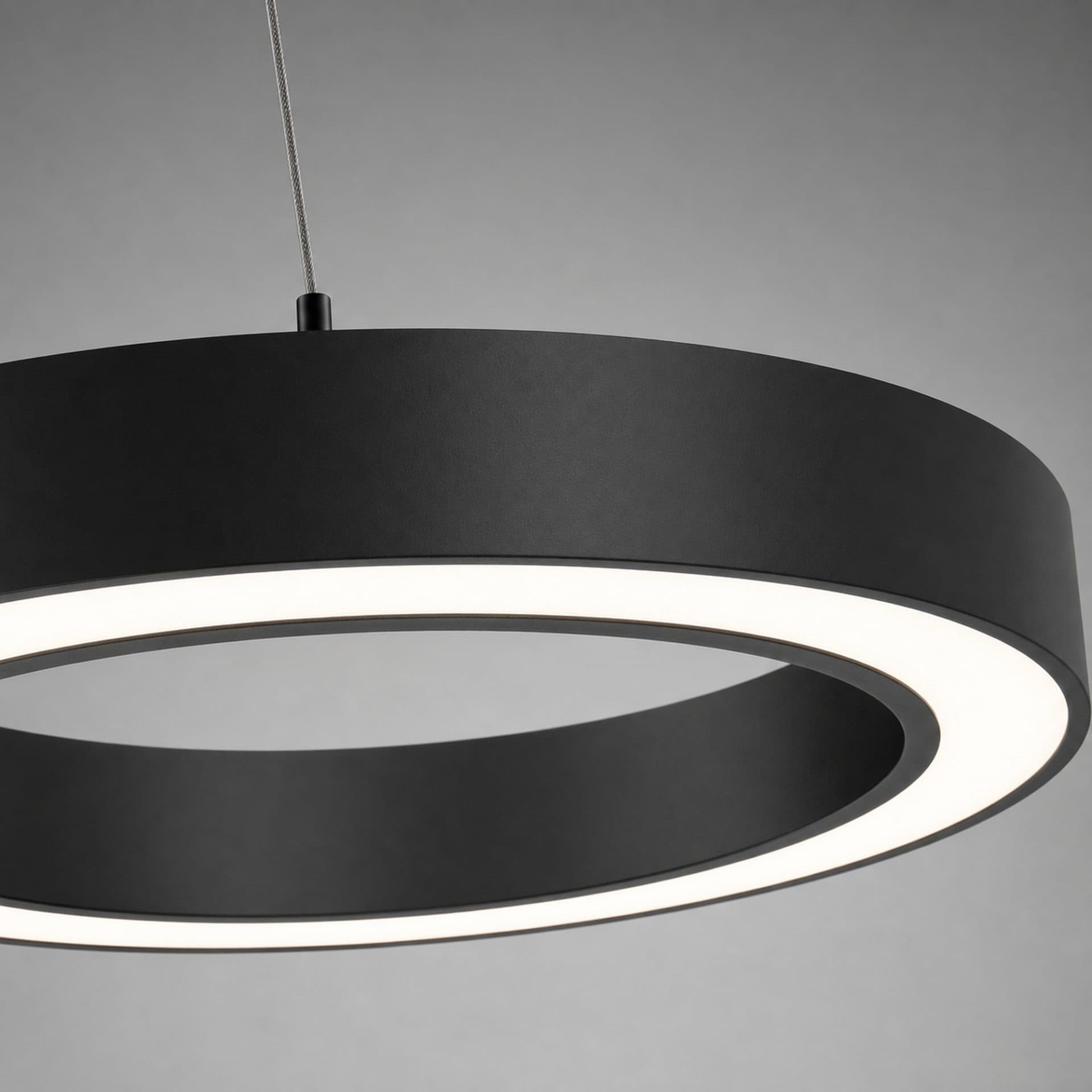 Lustra LED suspendata Flippy D52cm 25W Inaltime Reglabila Lumina Rece Negru Metal si Acril — imagine 6