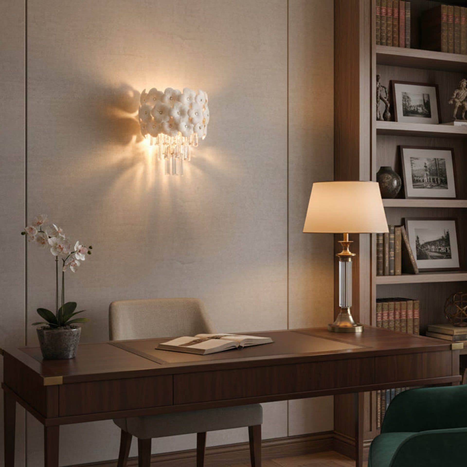 Aplica Candelabru Cristal PETAL 3x E14 Auriu Flippy — imagine 1