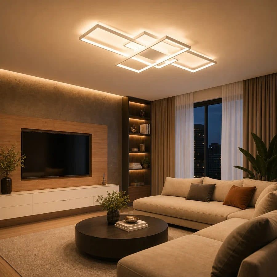 Lustra LED cu telecomanda, 78W, lumina Rece/Calda/Neutra, Dimabila, Alb — imagine 6