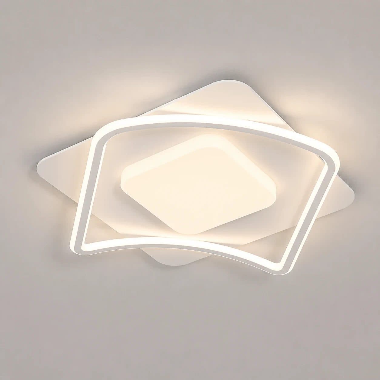 Lustra LED MODERNO 53W, 2 Patrate, Alb — imagine 6