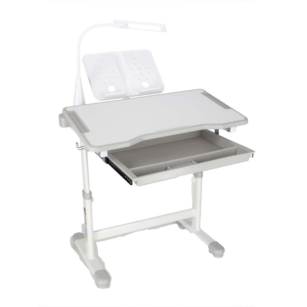 Set birou reglabil cu scaun ergonomic IKONKA, gri/alb, 70 x 51 cm — imagine 9