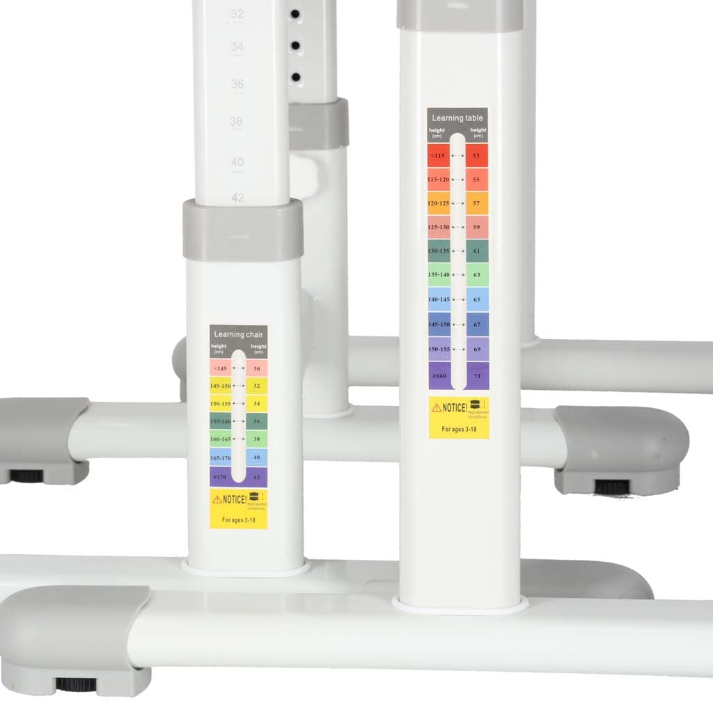 Set birou reglabil cu scaun ergonomic IKONKA, gri/alb, 70 x 51 cm — imagine 6
