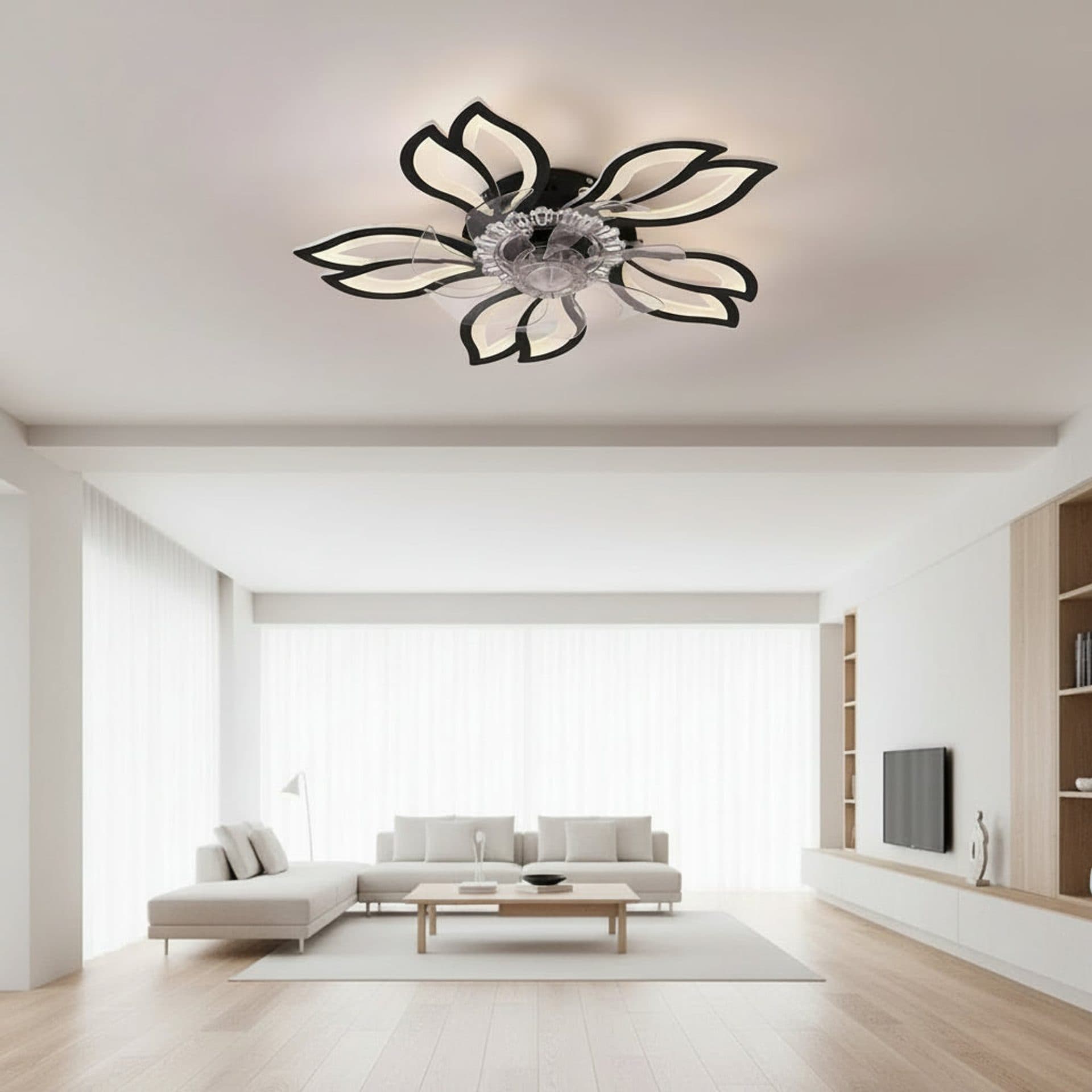 Lustra LED Ventilator Flippy 30W 61cm Negru — imagine 4