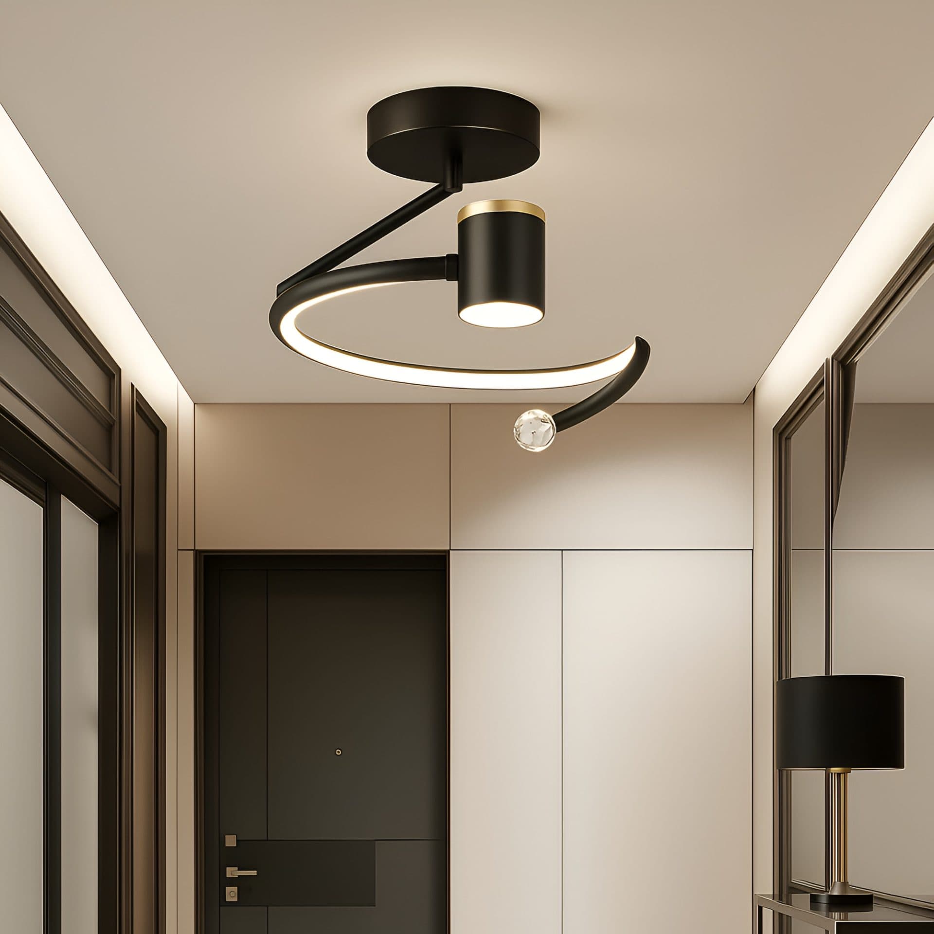 Lustra LED Flippy 34W Diametru 24cm Negru — imagine 1