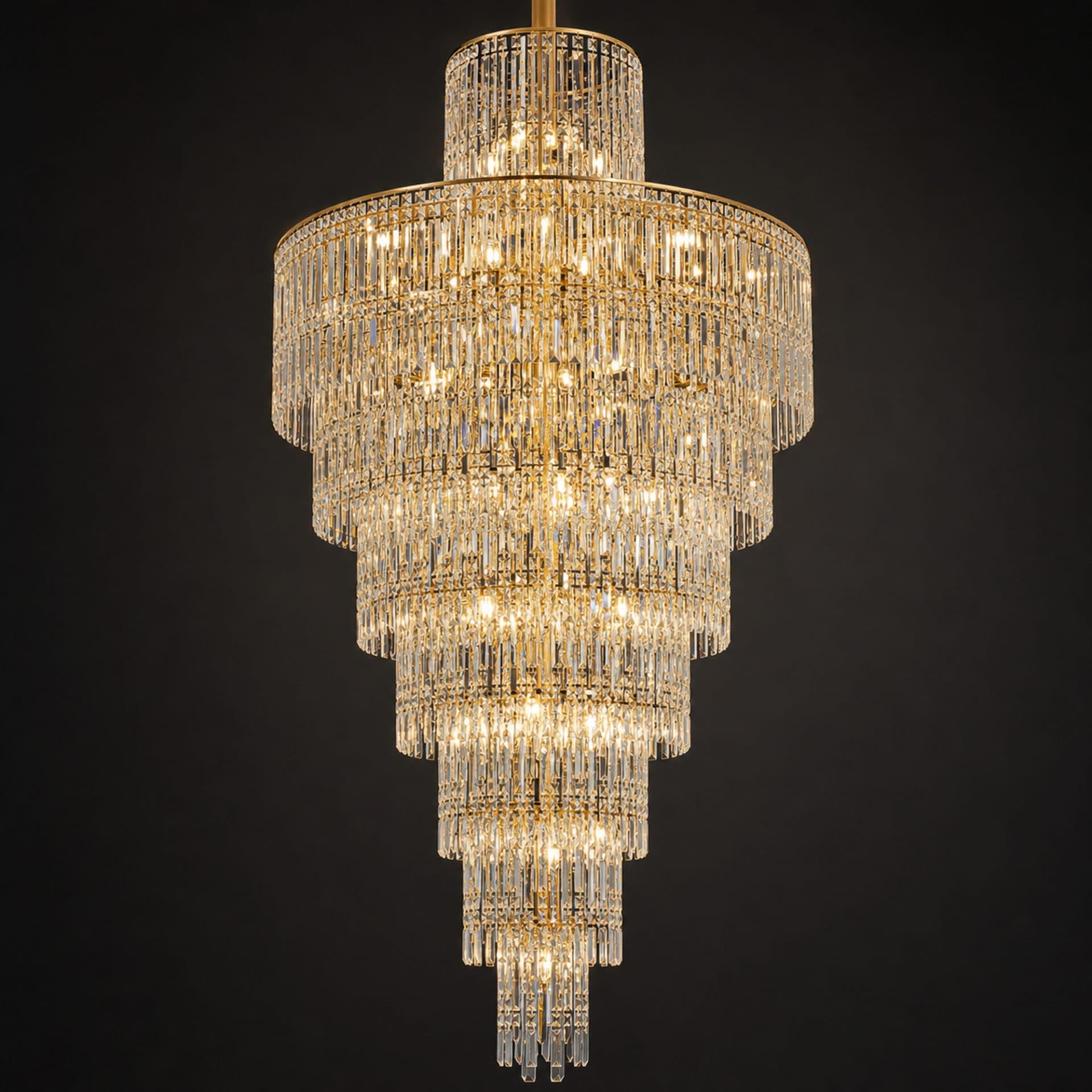Candelabru Flippy Cristal FALL Regalis 29xE14 D80 cm Auriu Metal si Cristal — imagine 10