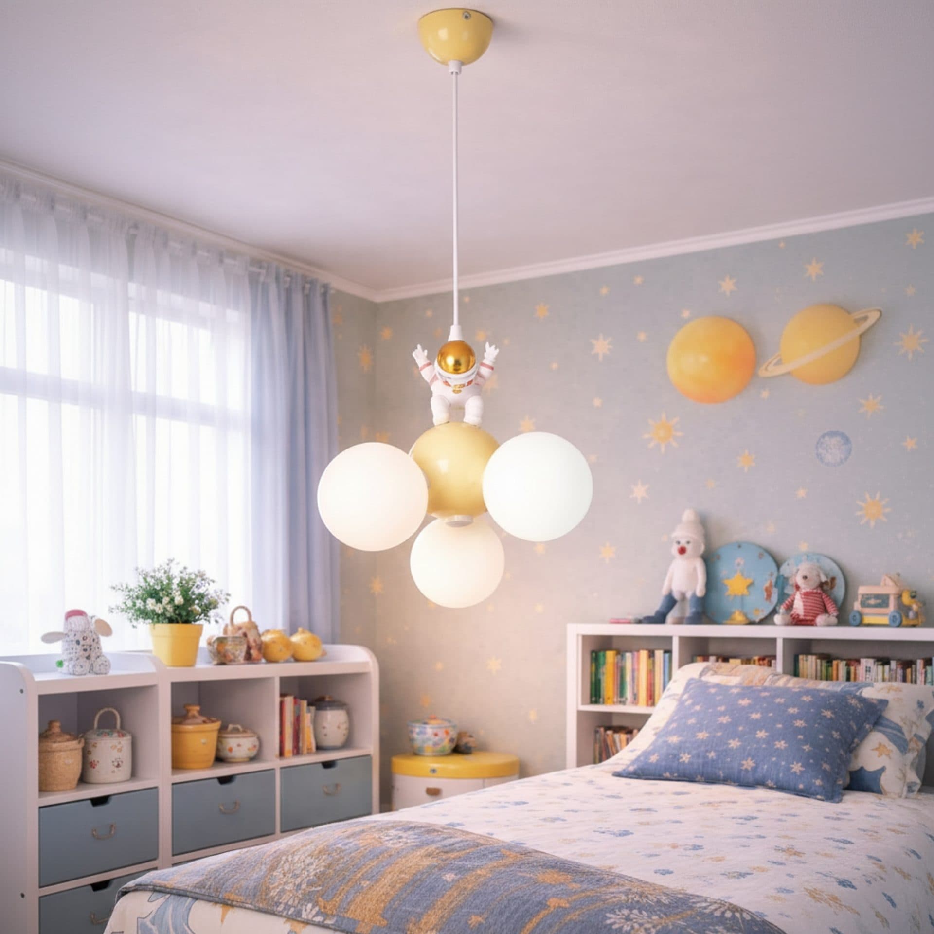 Lustra Flippy Astronaut 3xG9 30 cm Alb Auriu — imagine 1